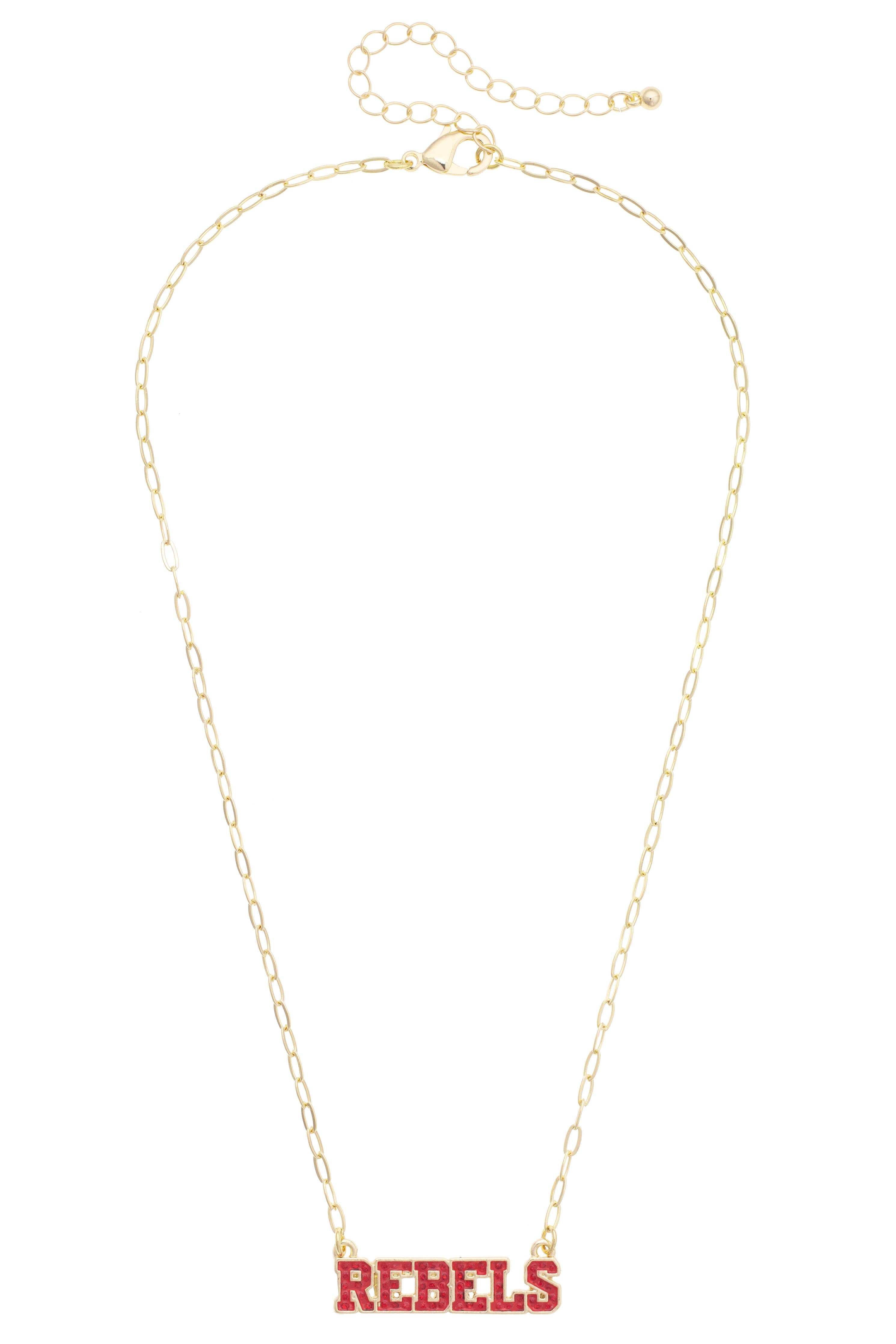 Ole Miss Rebels Pave Outline Necklace