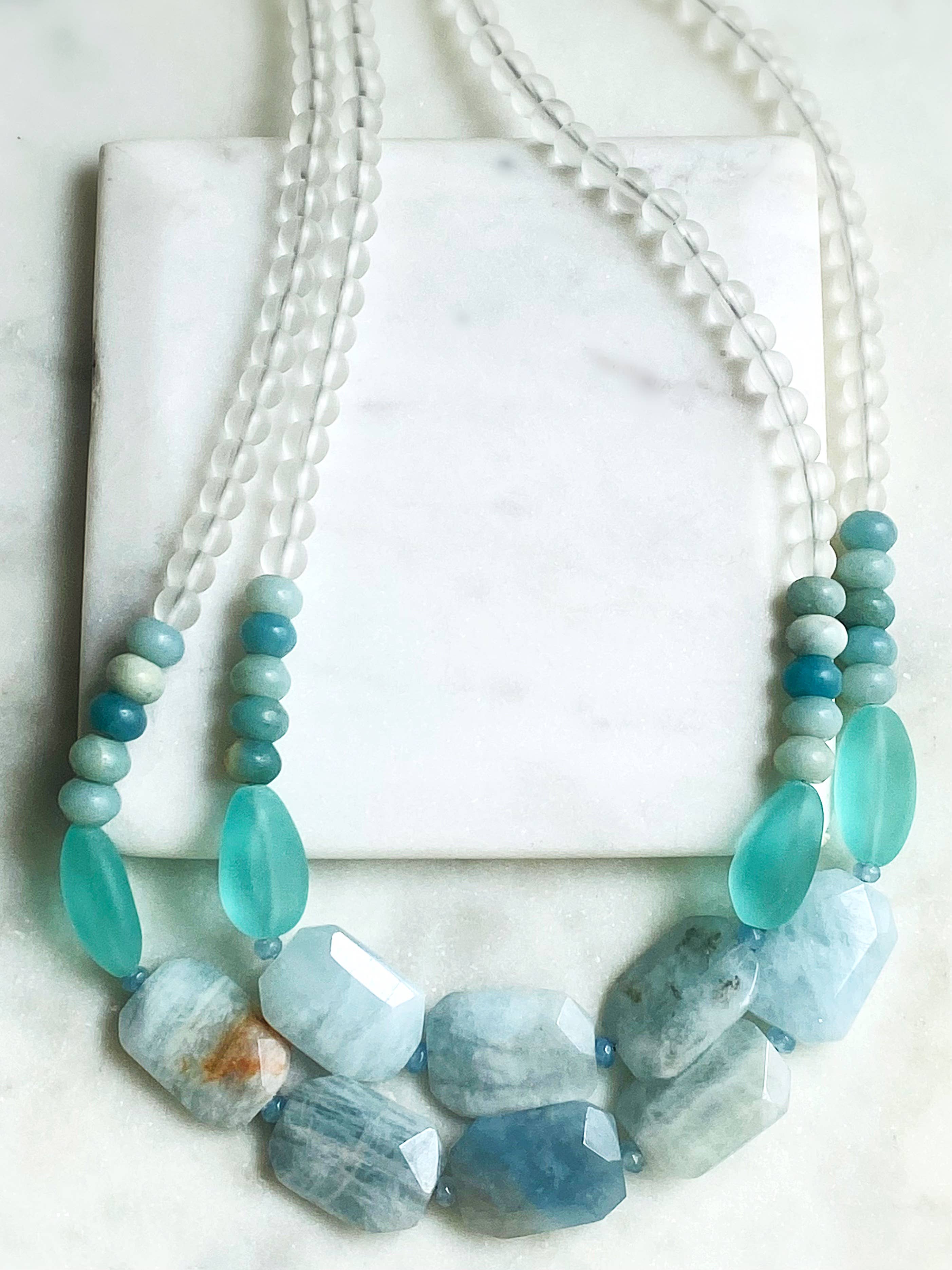 Handcrafted Stone & Sea Glass Necklace