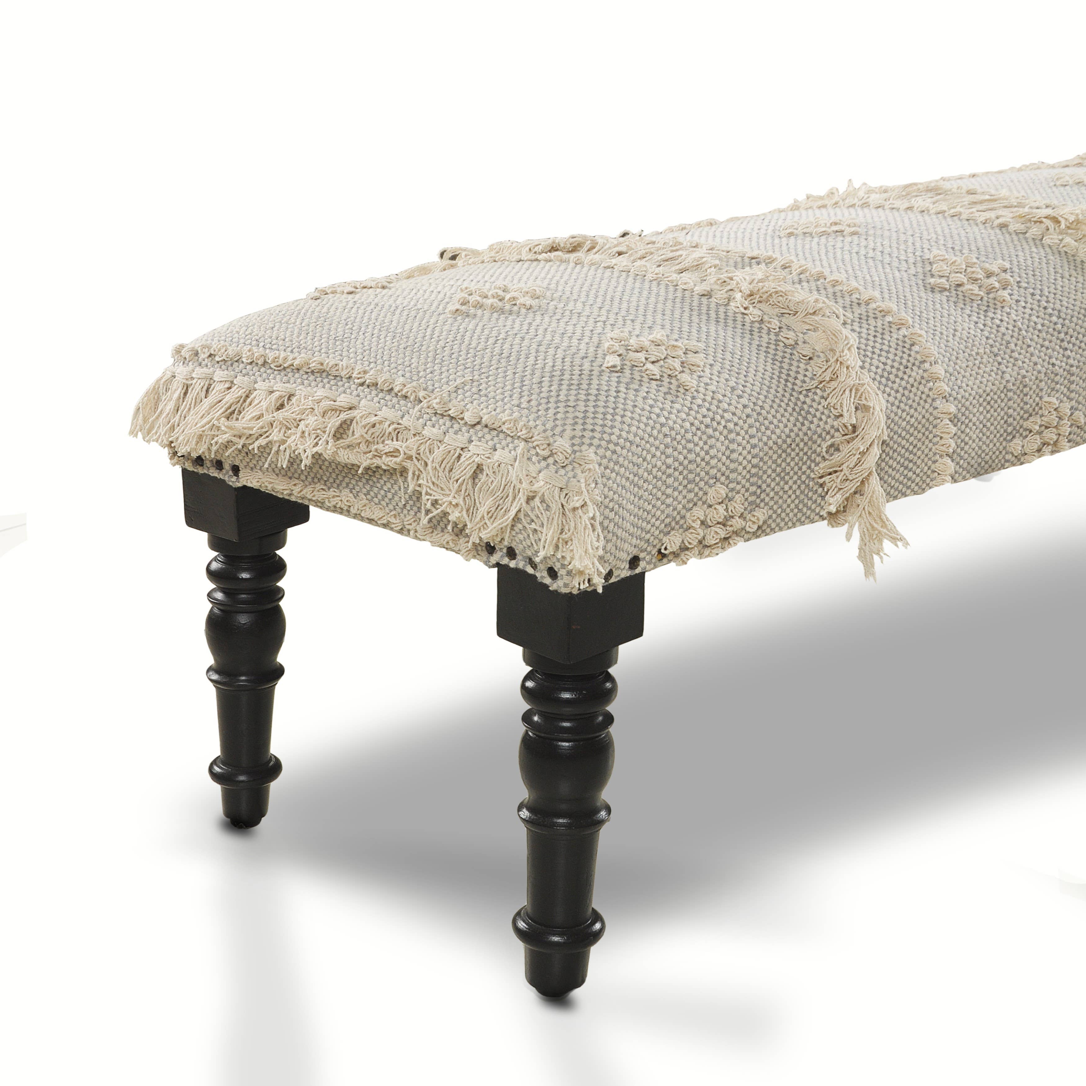 Intricate Modern Embroidered Handmade Upholstery Bench