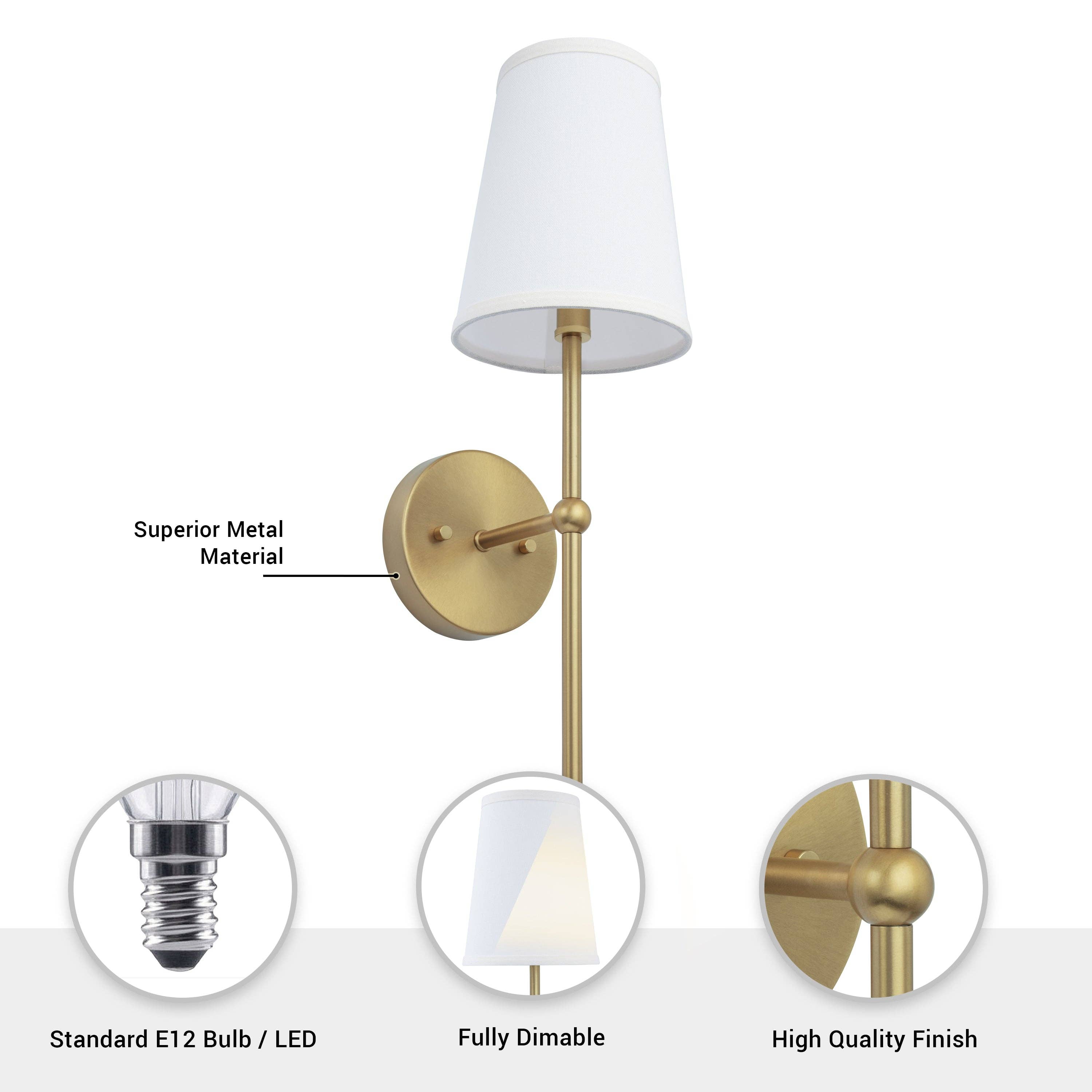 Finley Satin Gold Dimmable Wall Sconce