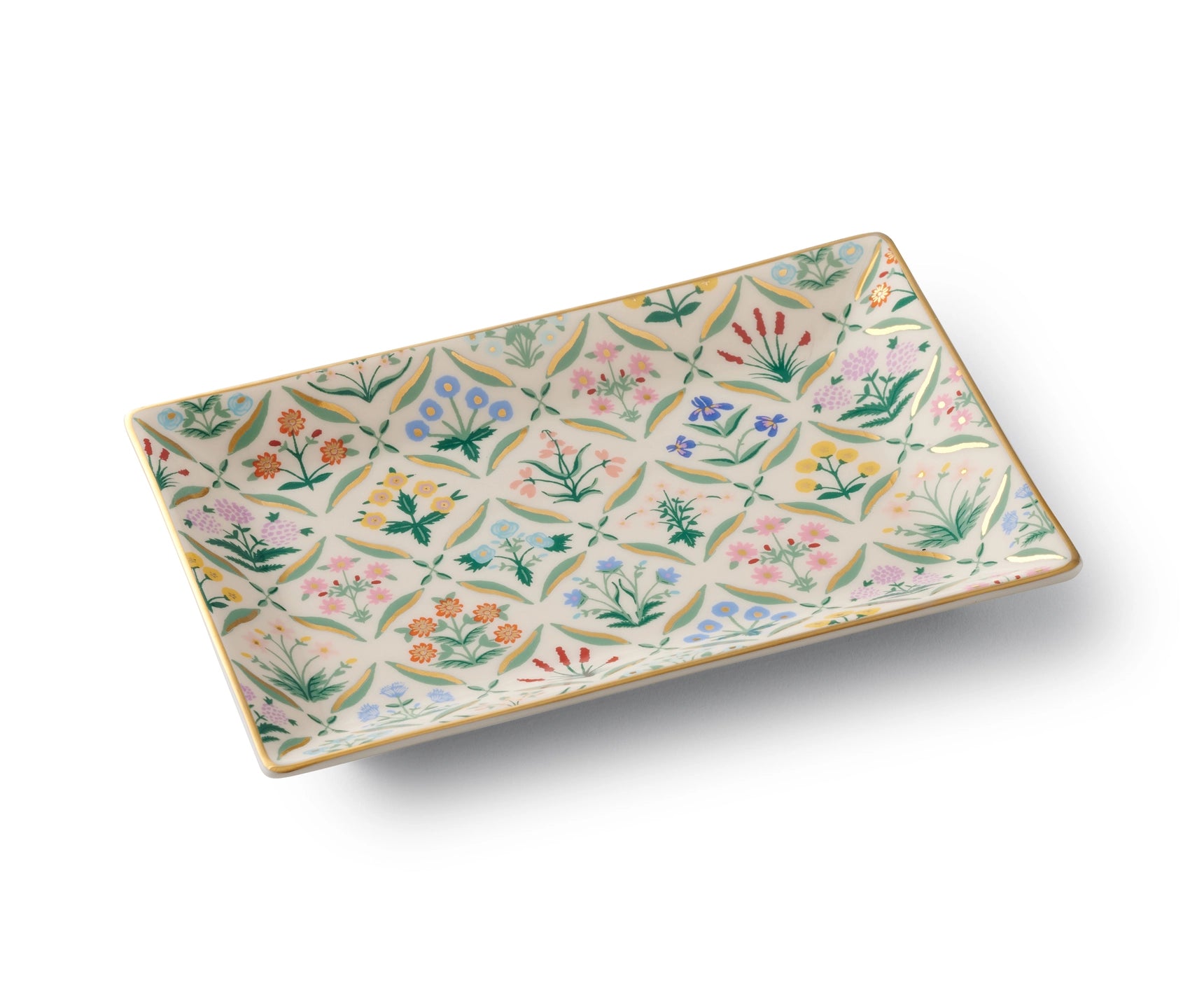 Whimsical Floral Ceramic Tray