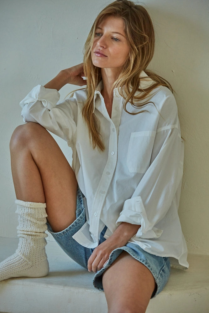 Staple White Button Down