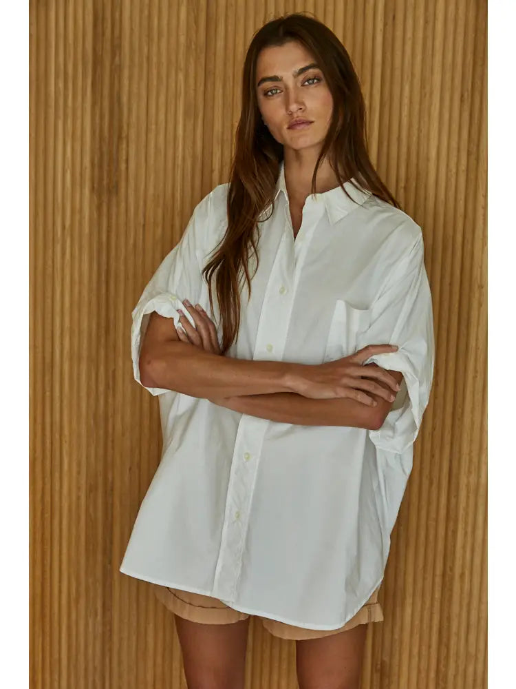 Oversized Cuff Hem Shirt