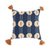 16" Cotton Embroidered & Tufted Pillow with Tassels
