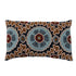 Cotton Slub Embroidered Lumbar Pillow w/ Design & Chambray Back, Polyester Fill