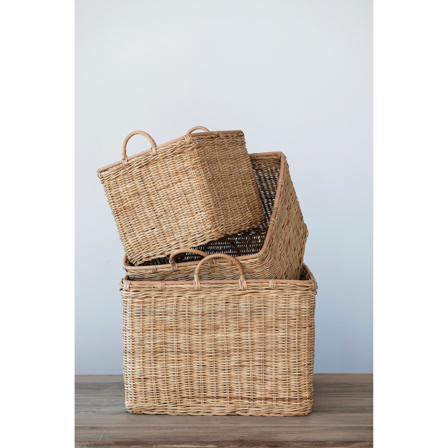 Rattan Baskets with Handles