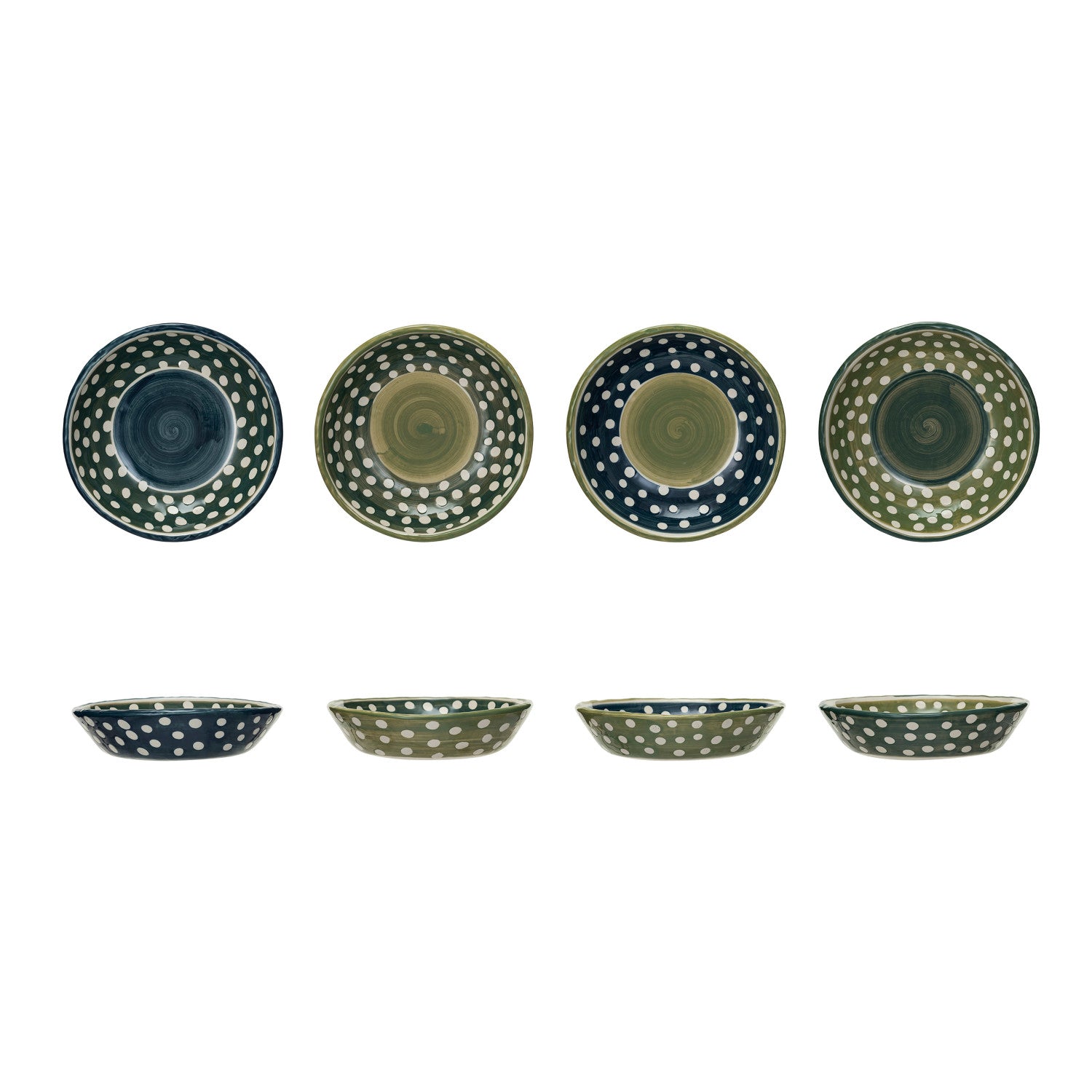 Two-Tone Hand-Painted Stoneware Bowl, 4 Styles (Each One Will Vary)