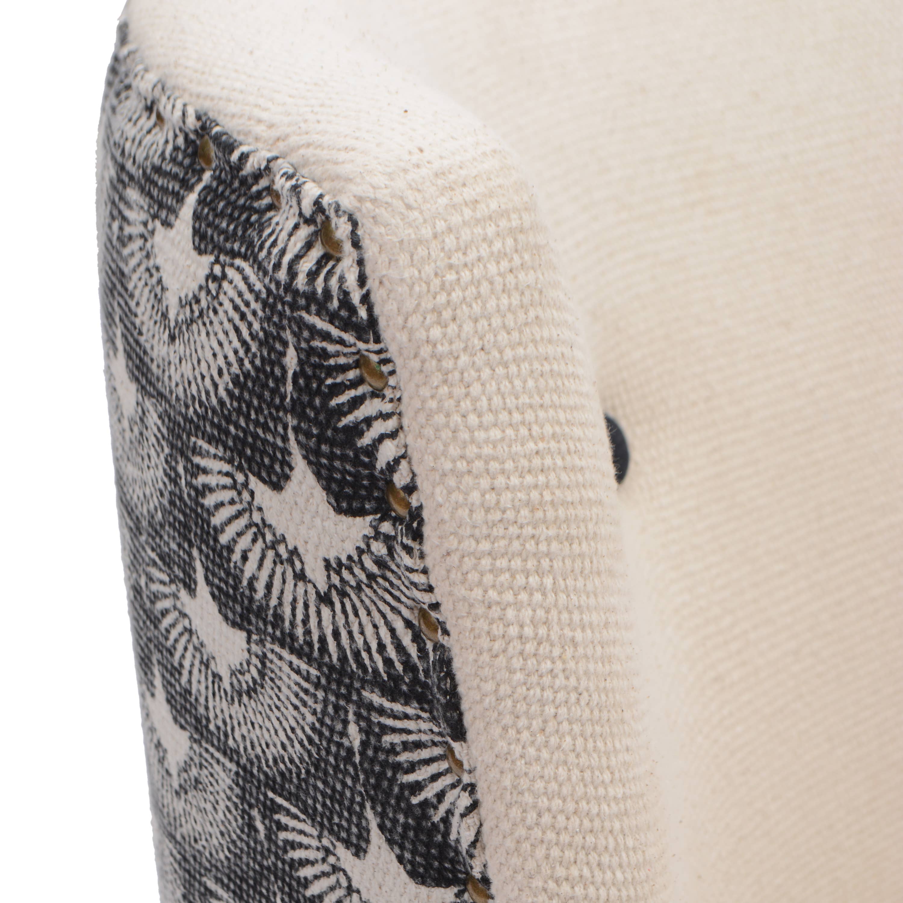 Handmade Cream/Charcoal Geometric Organic Cotton Chair