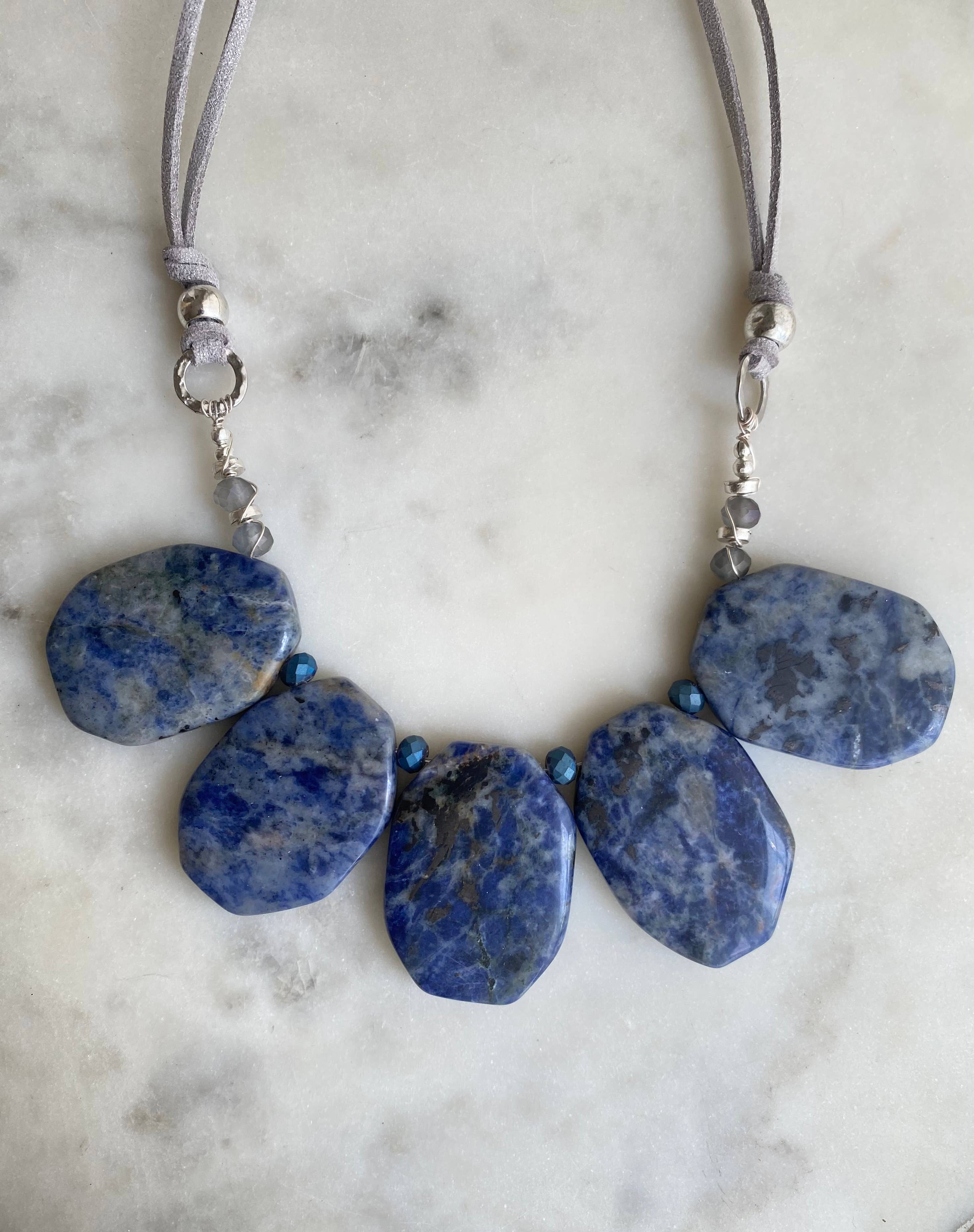 Statement Sodalite Stone Necklace