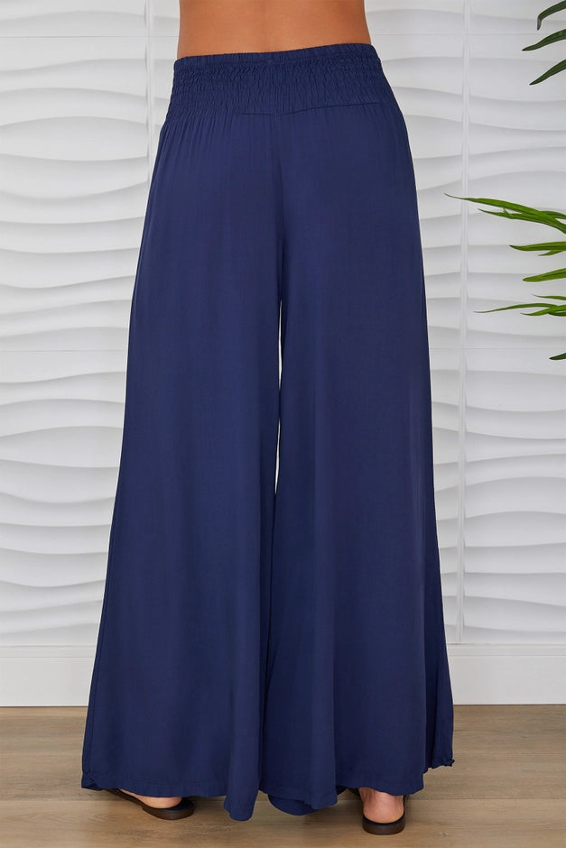 Viscose Smoked Palazzo Pants