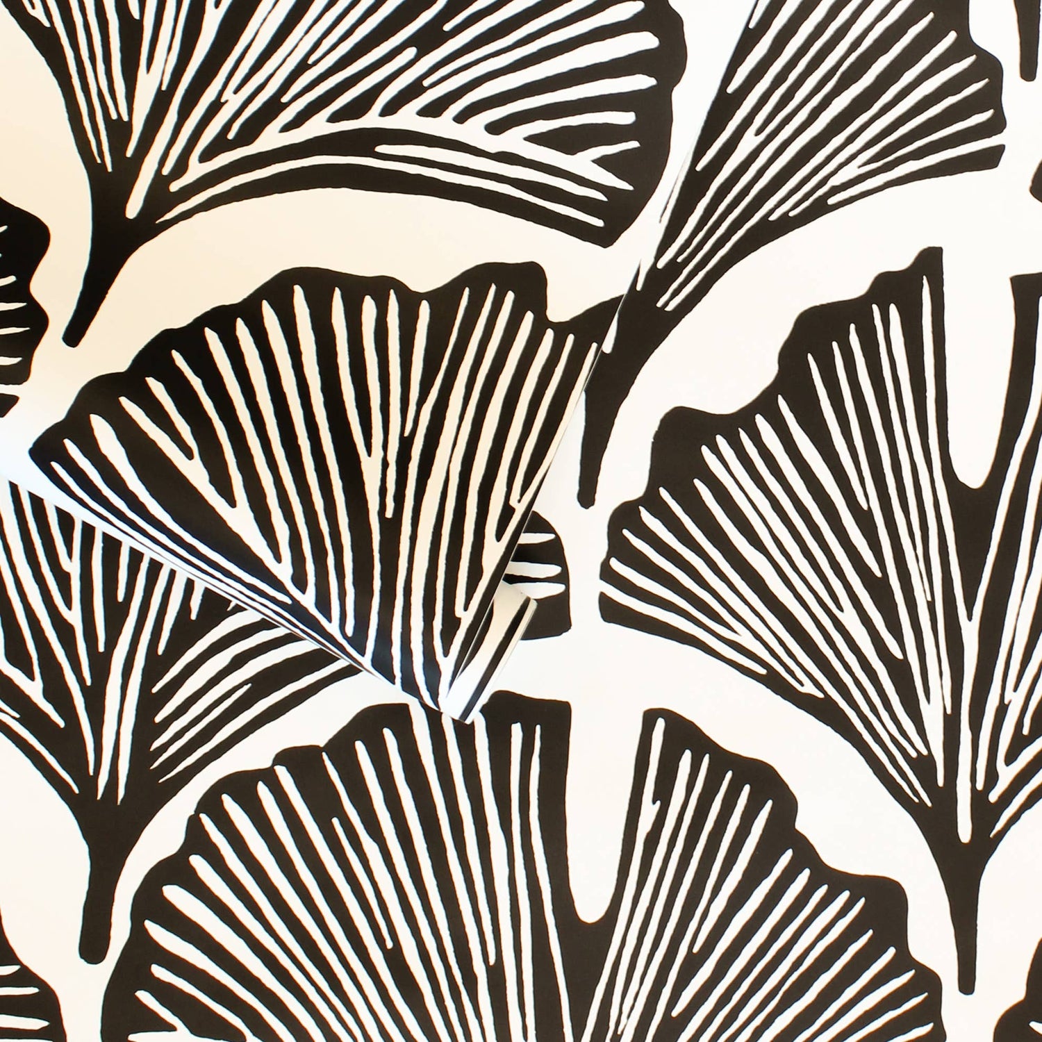 Feather Palm Black Peel and Stick Wallpaper, 28 sq. ft.