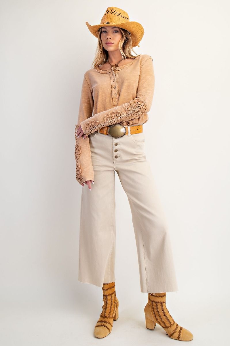 Soft Stretched High Waisted Twill Pants