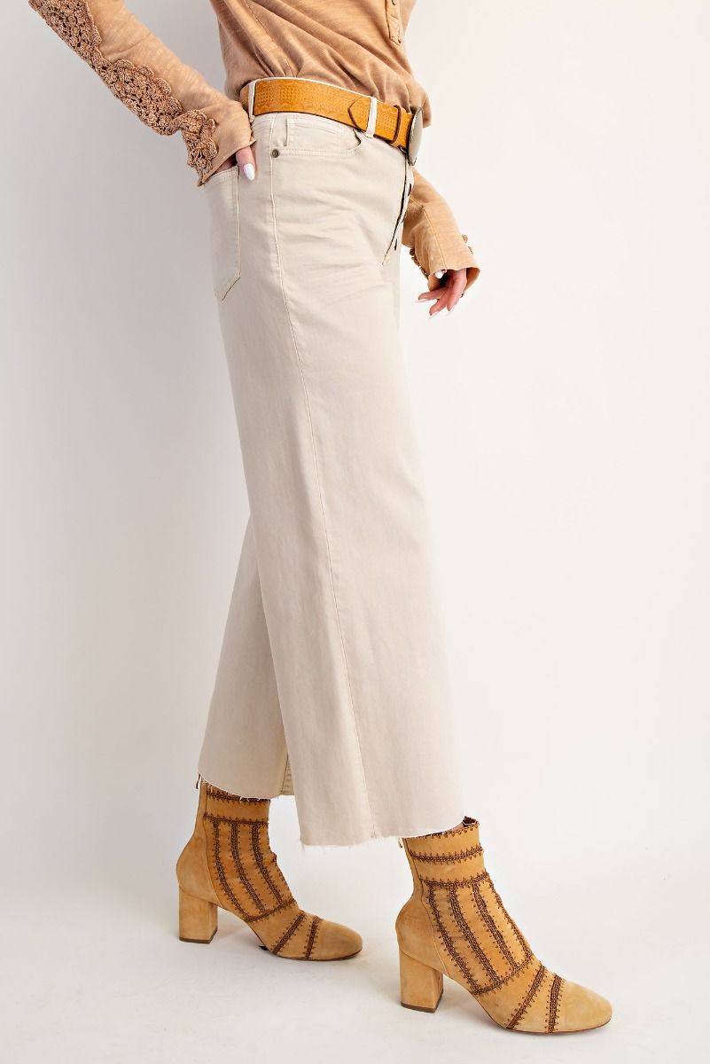 Soft Stretched High Waisted Twill Pants