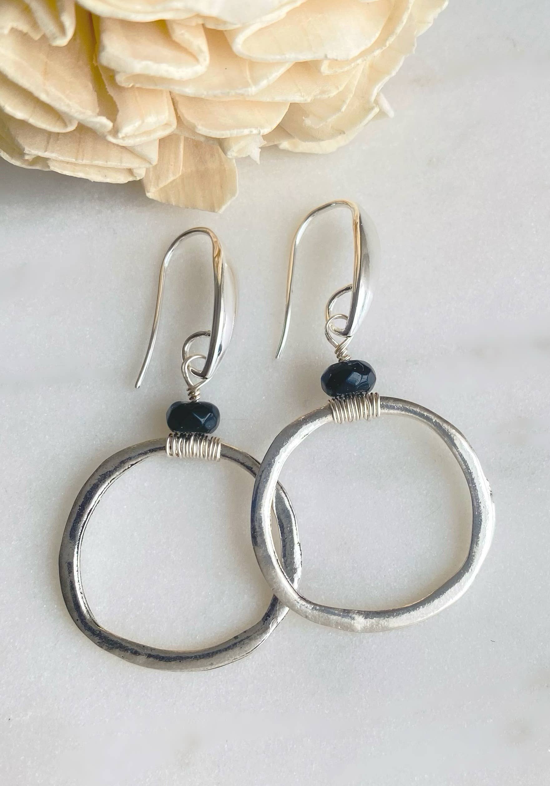 Classic Black Agate Earrings