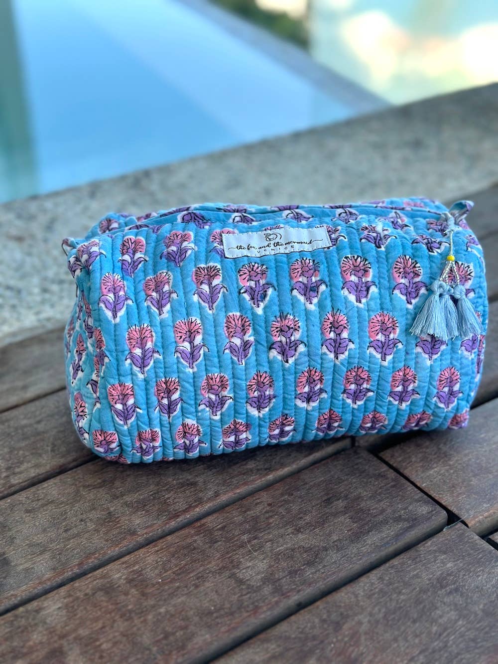 Block Printed Toiletry/Cosmetic/Travel Bags (Set of 3)