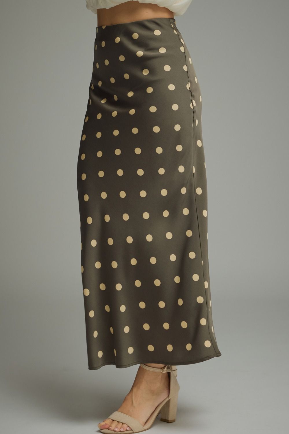 Green Polka Dot Midi Skirt