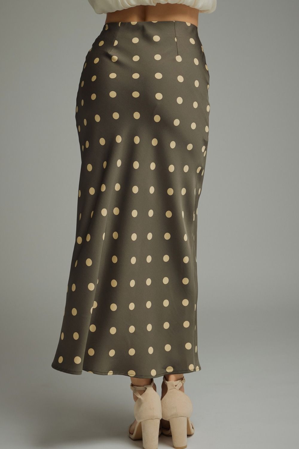 Green Polka Dot Midi Skirt