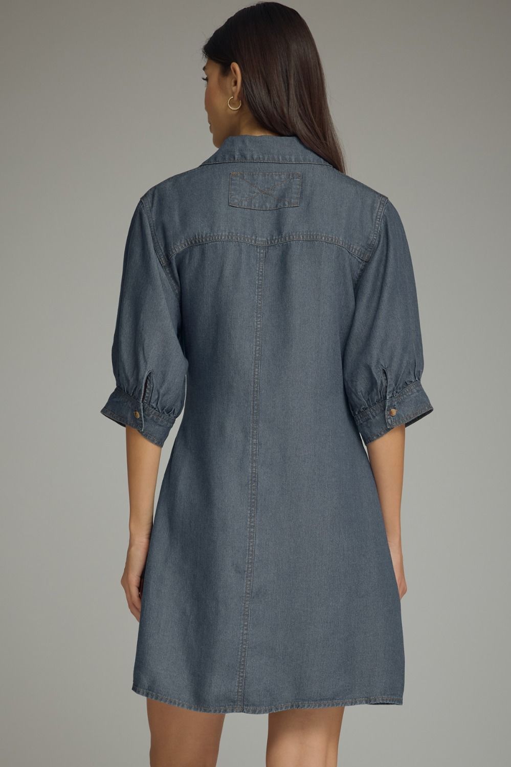 Tencel Denim Tie-Front Mini Dress