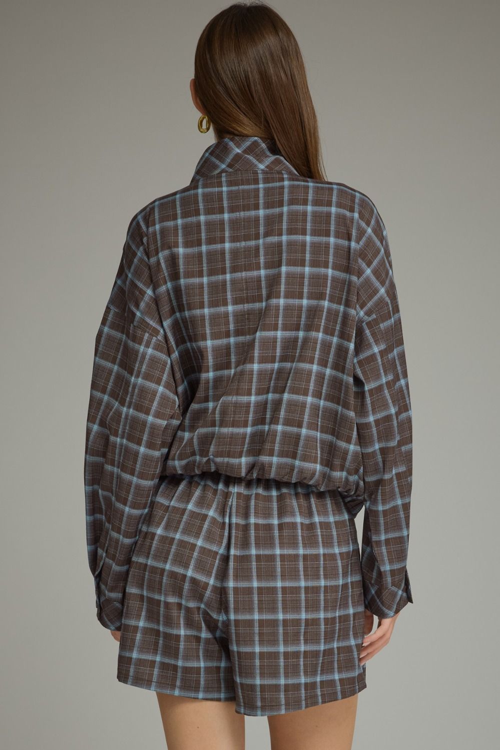 Lightweight Plaid Zip Jacket