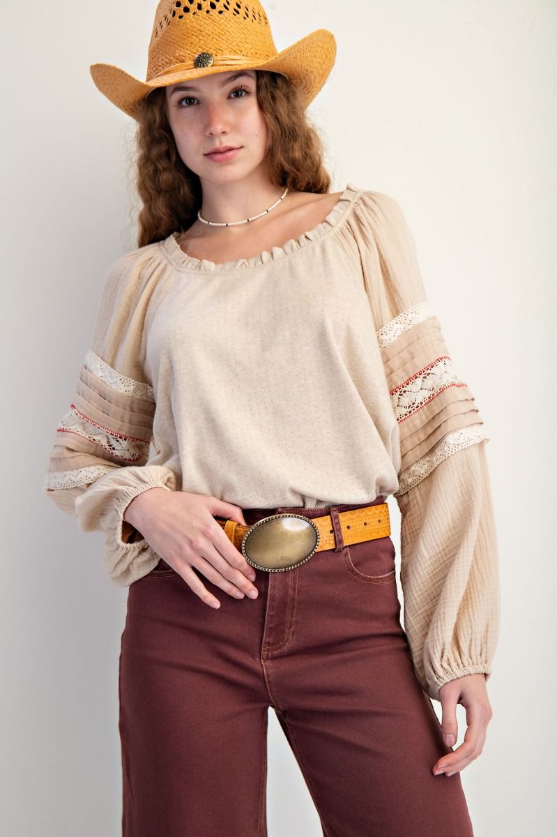 Mixed Knit Texture Top