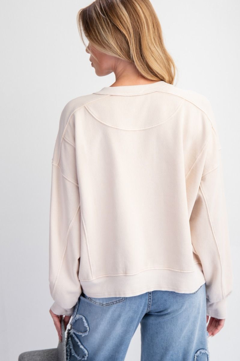 Mineral Washed Terry Knit Pullover