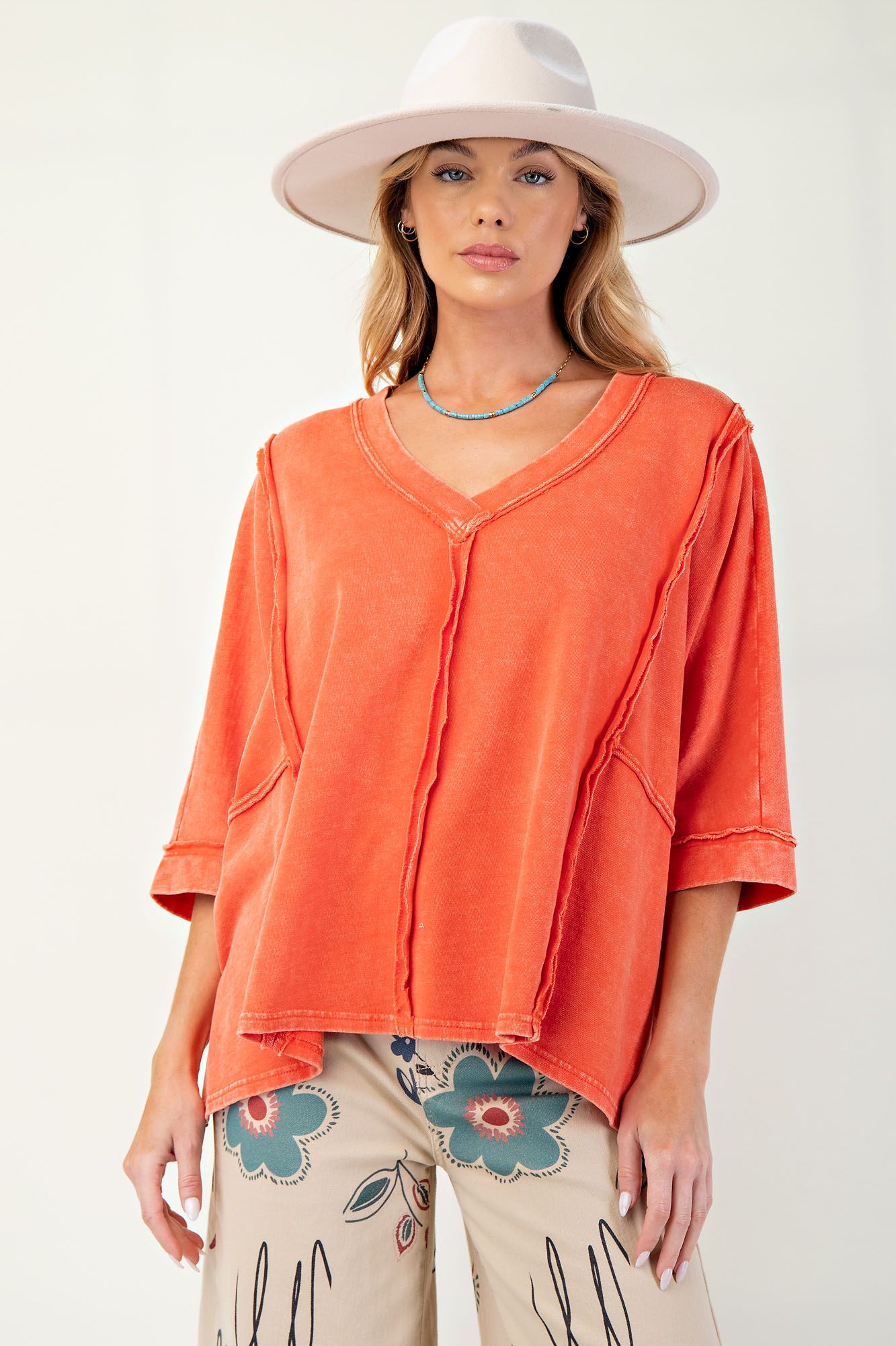 Mineral Washed & Oversized Knit Top
