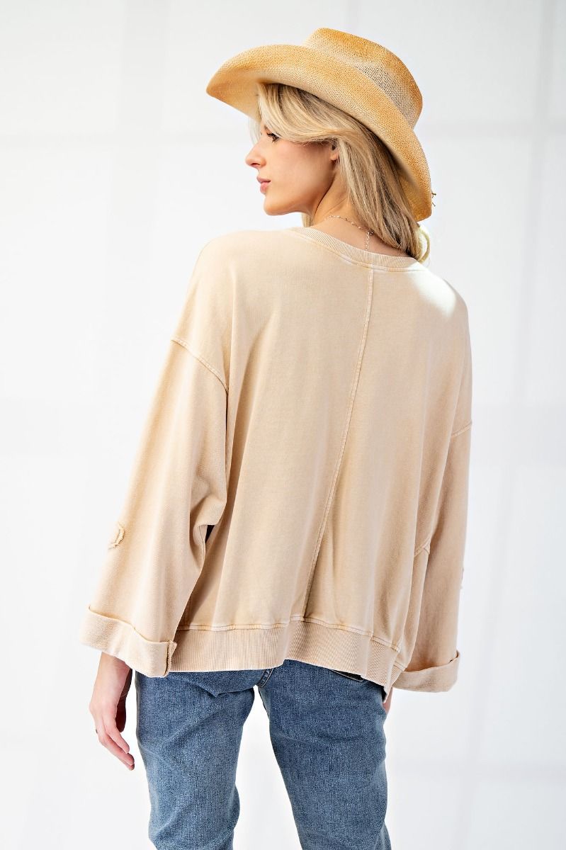 Mineral Washed Flower Patch Pullover