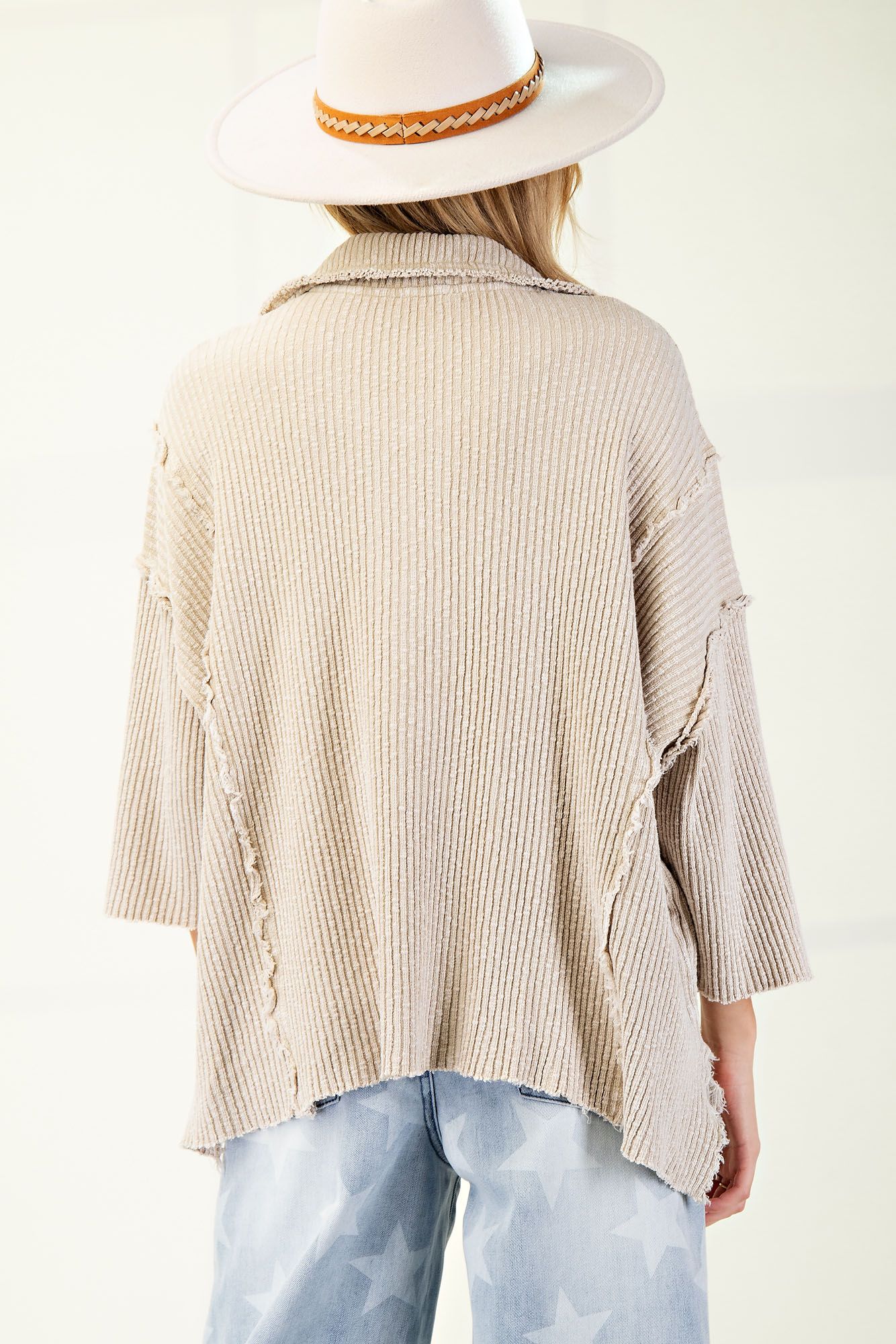 Mineral Washed Rib Knit Pullover
