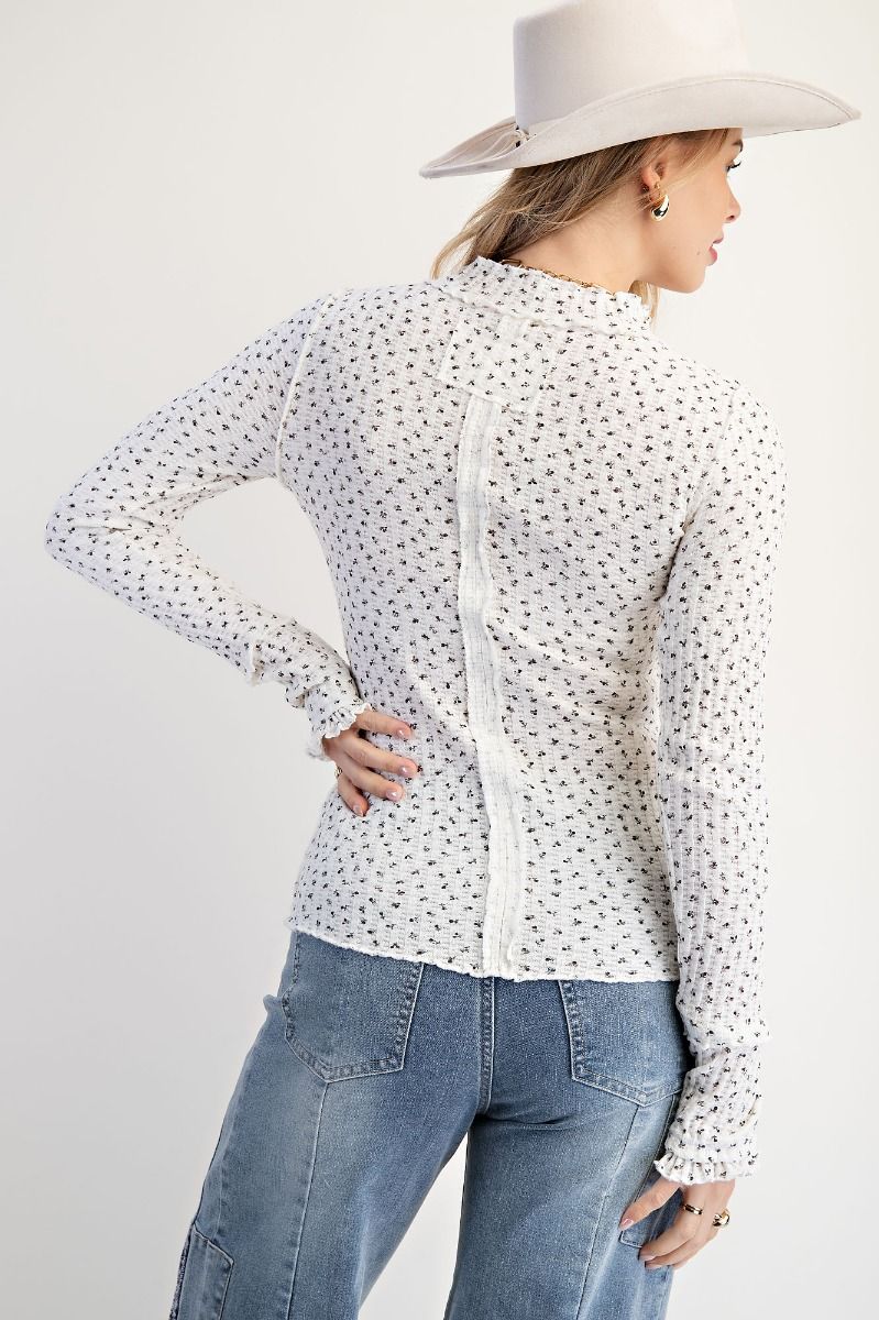 Floral Printed Thermal Fitted Top