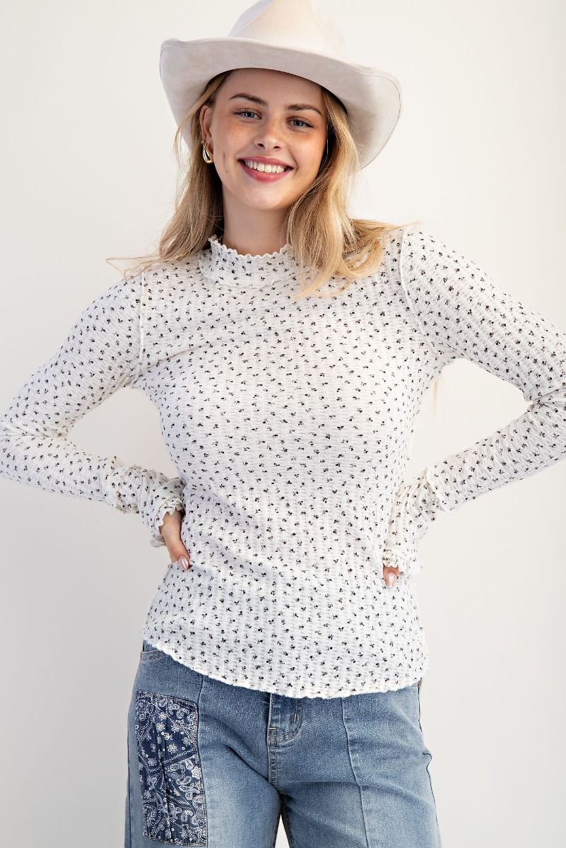 Floral Printed Thermal Fitted Top