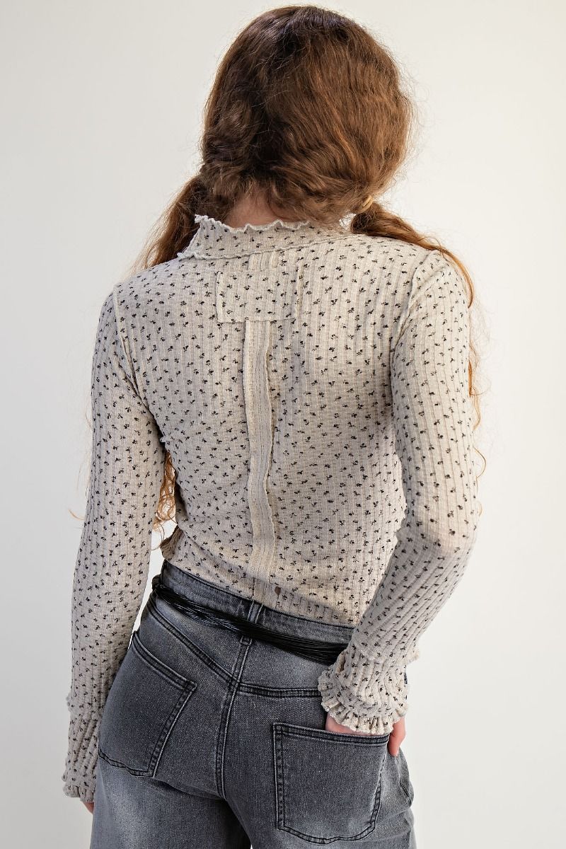 Floral Printed Thermal Fitted Top