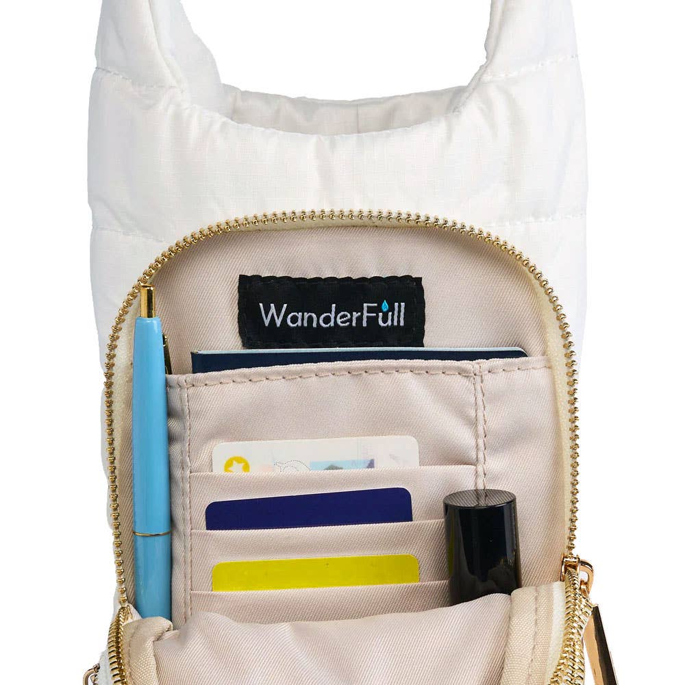 White Ripstop HydroBag with Red, Navy, White striped strap