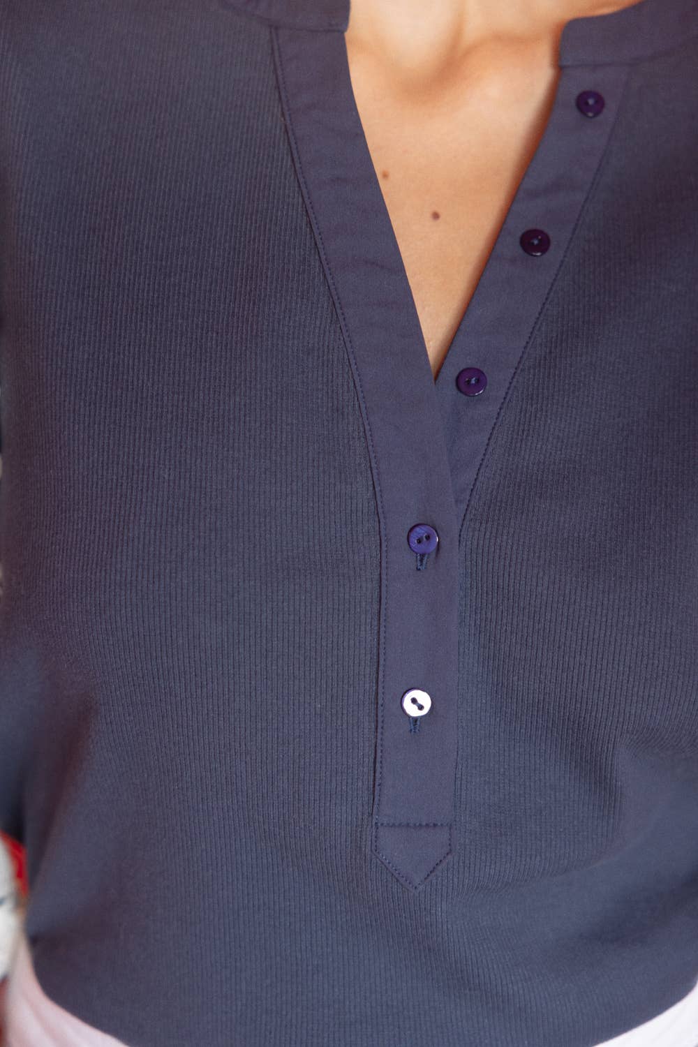 Puff Striped Diamond Tull Detailed Knit Top
