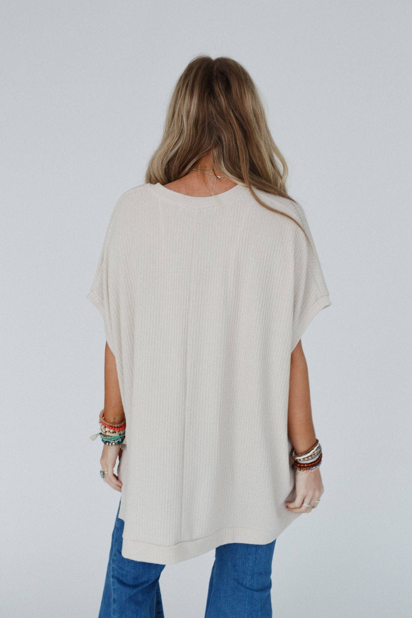 Oversized Ribbed Knit Top