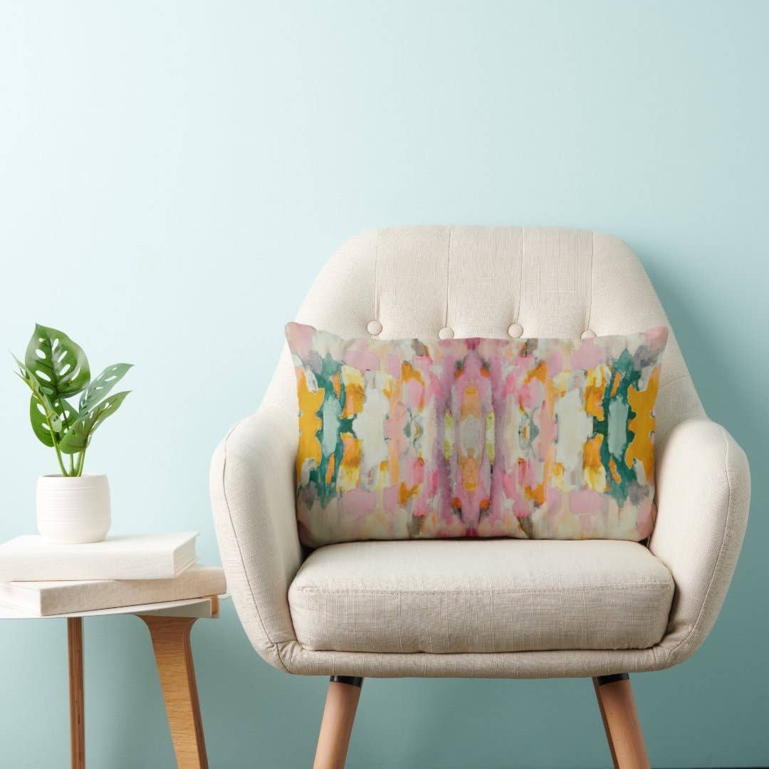 Abstract Modern Art Colorful Lumbar Pillow