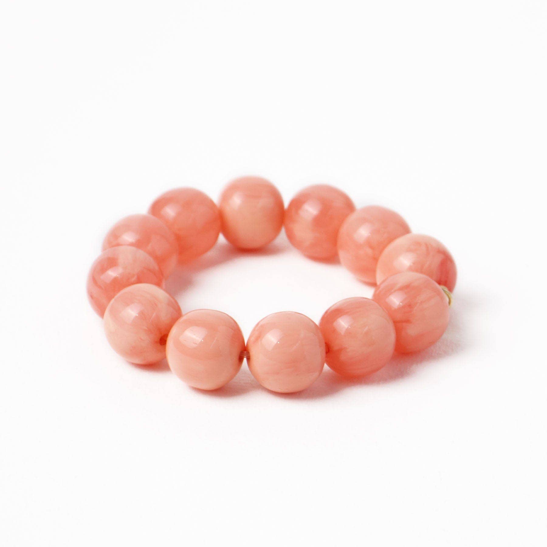 Large Coral Resin Bead Bracelet