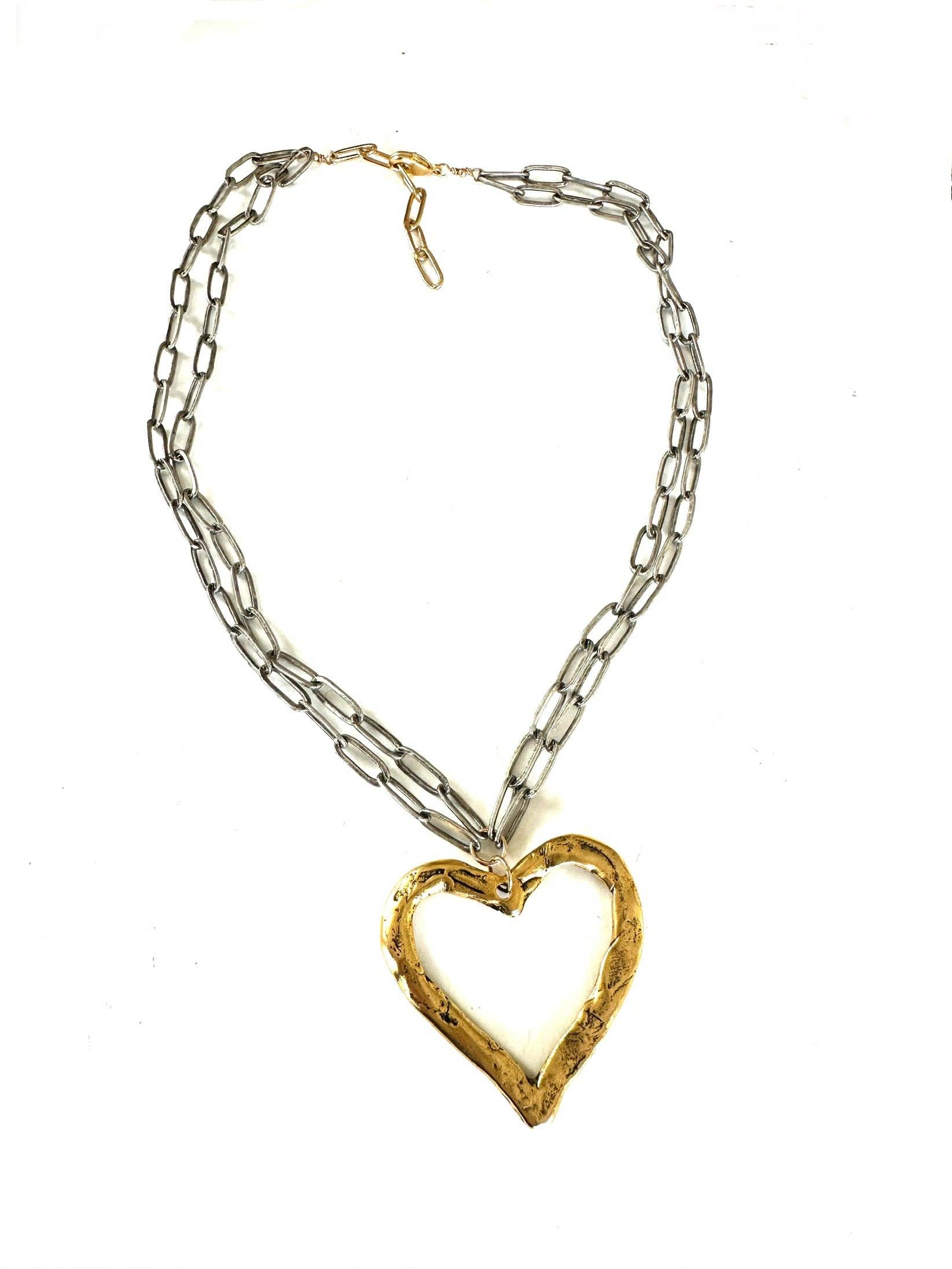 Hammered open heart-cvnchp-Best Seller