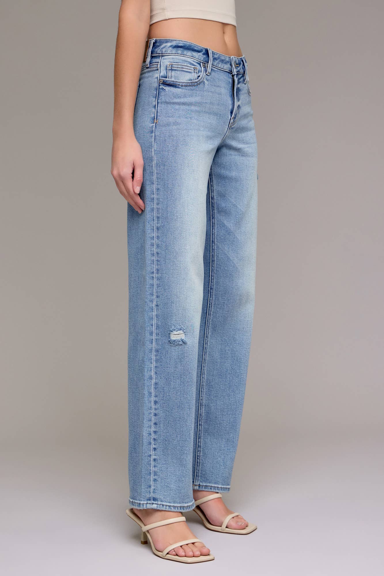 Mid-Rise 33" Inseam Stretch Dad Jean Medium Wash