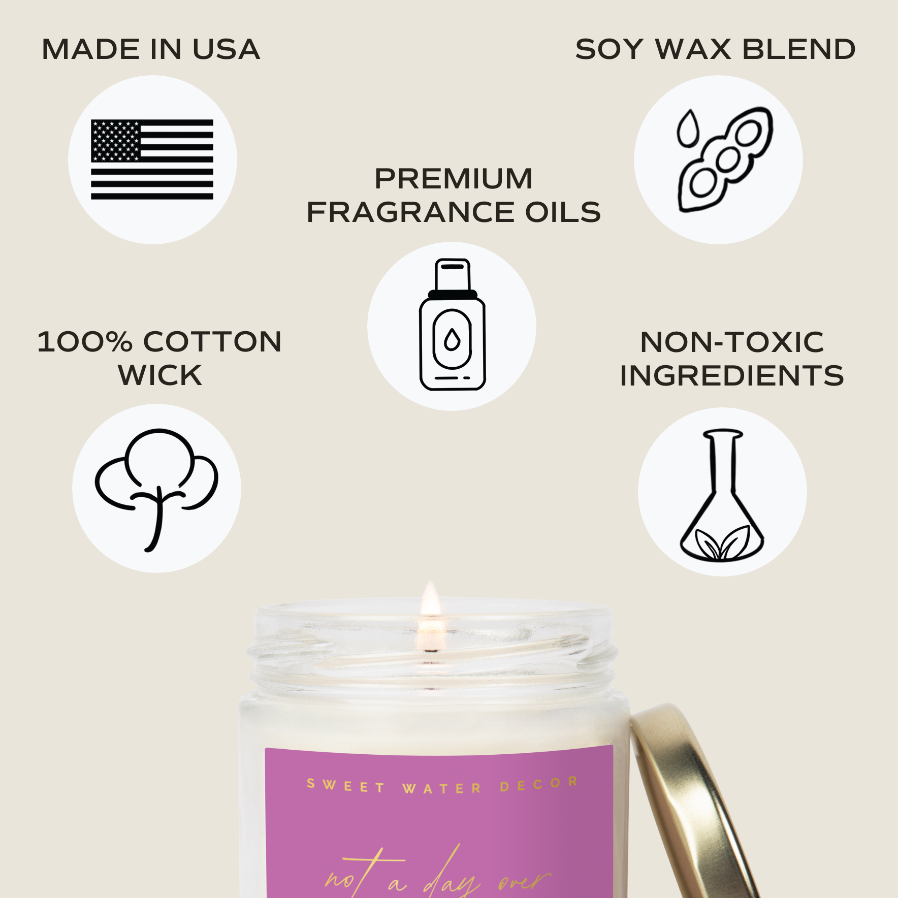 Not A Day Over Fabulous Soy Candle (Gold Foil)
