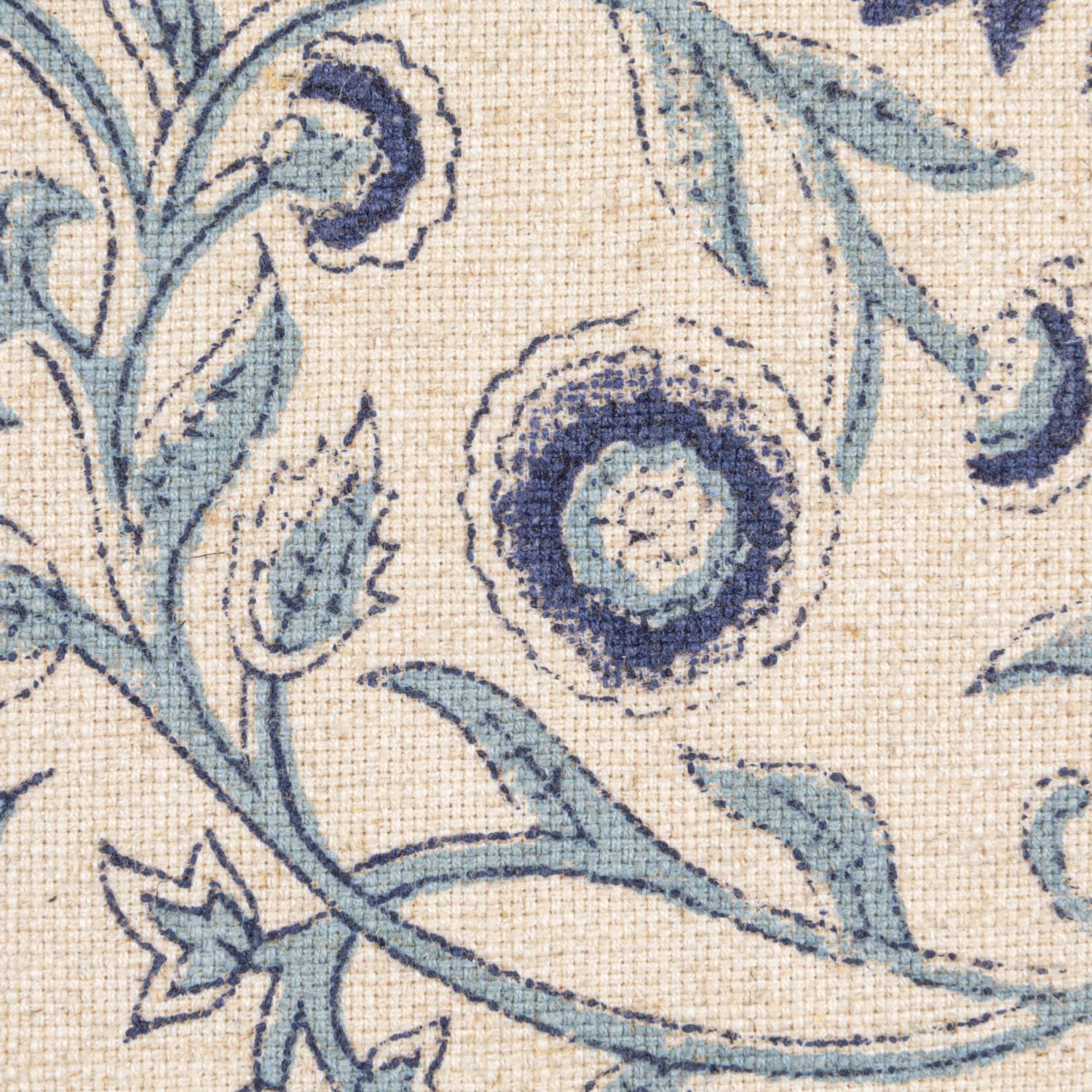 18" Square Cotton Block Printed Pillow