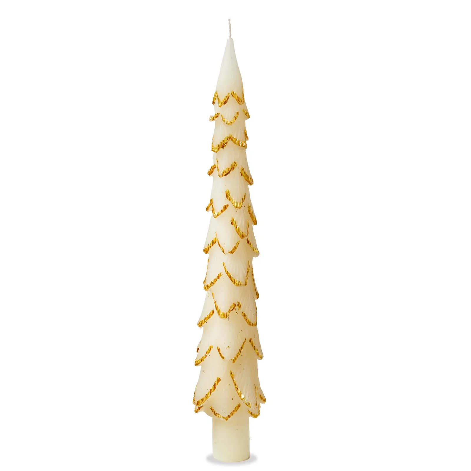 Gilded Pine Tree Taper Candle Set of 2