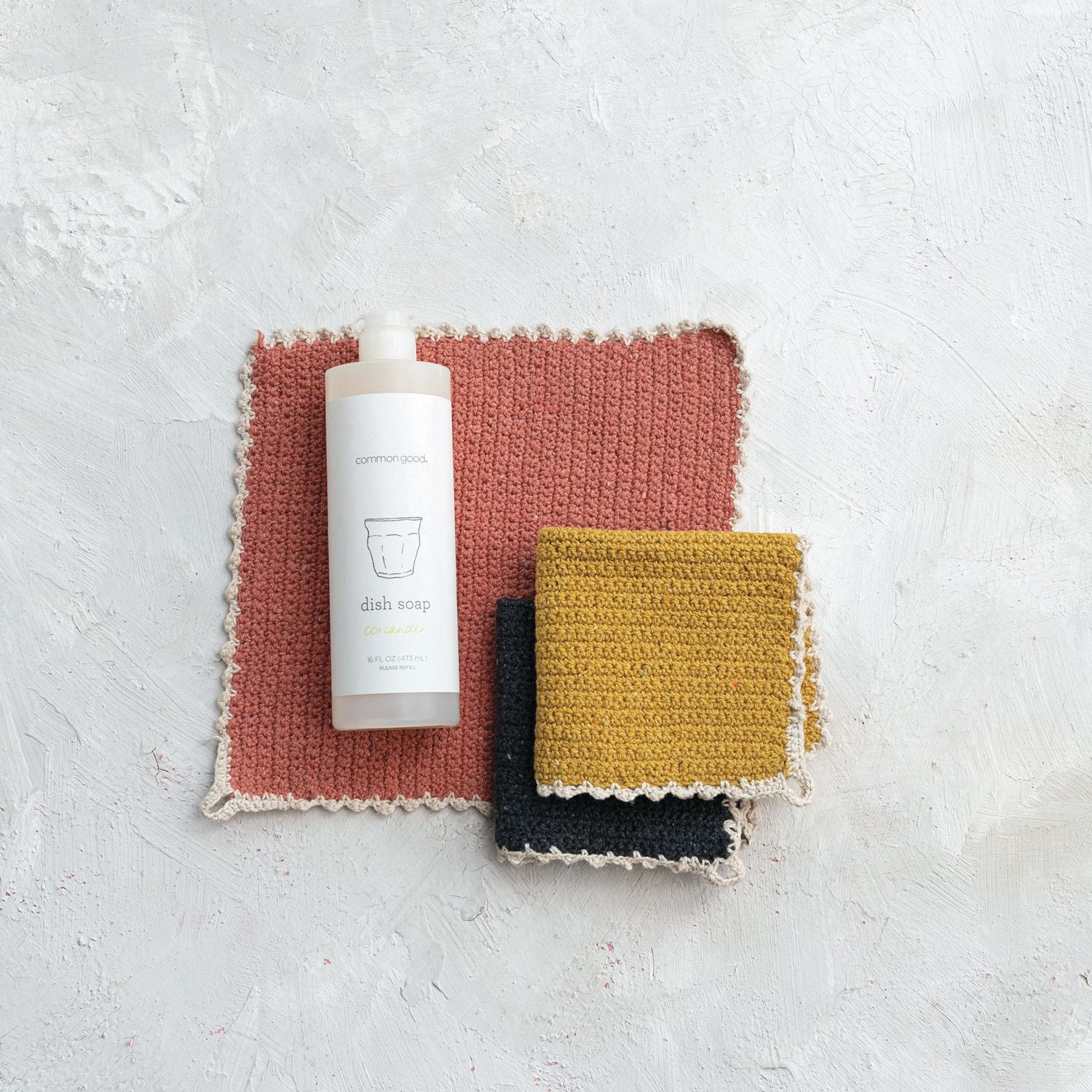 10-1/2" Square Crocheted Dish Cloth