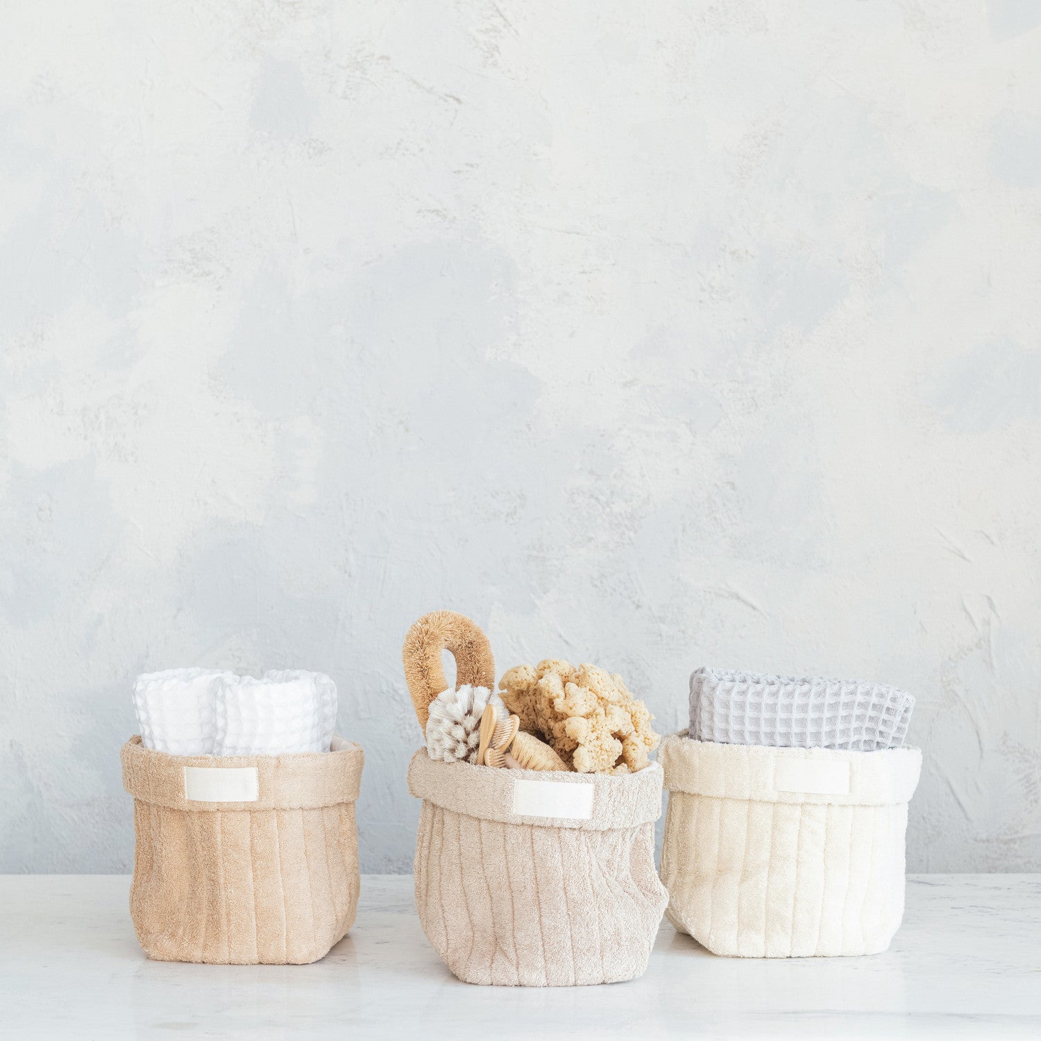 Quilted Cotton Terry Cloth Folding Baskets