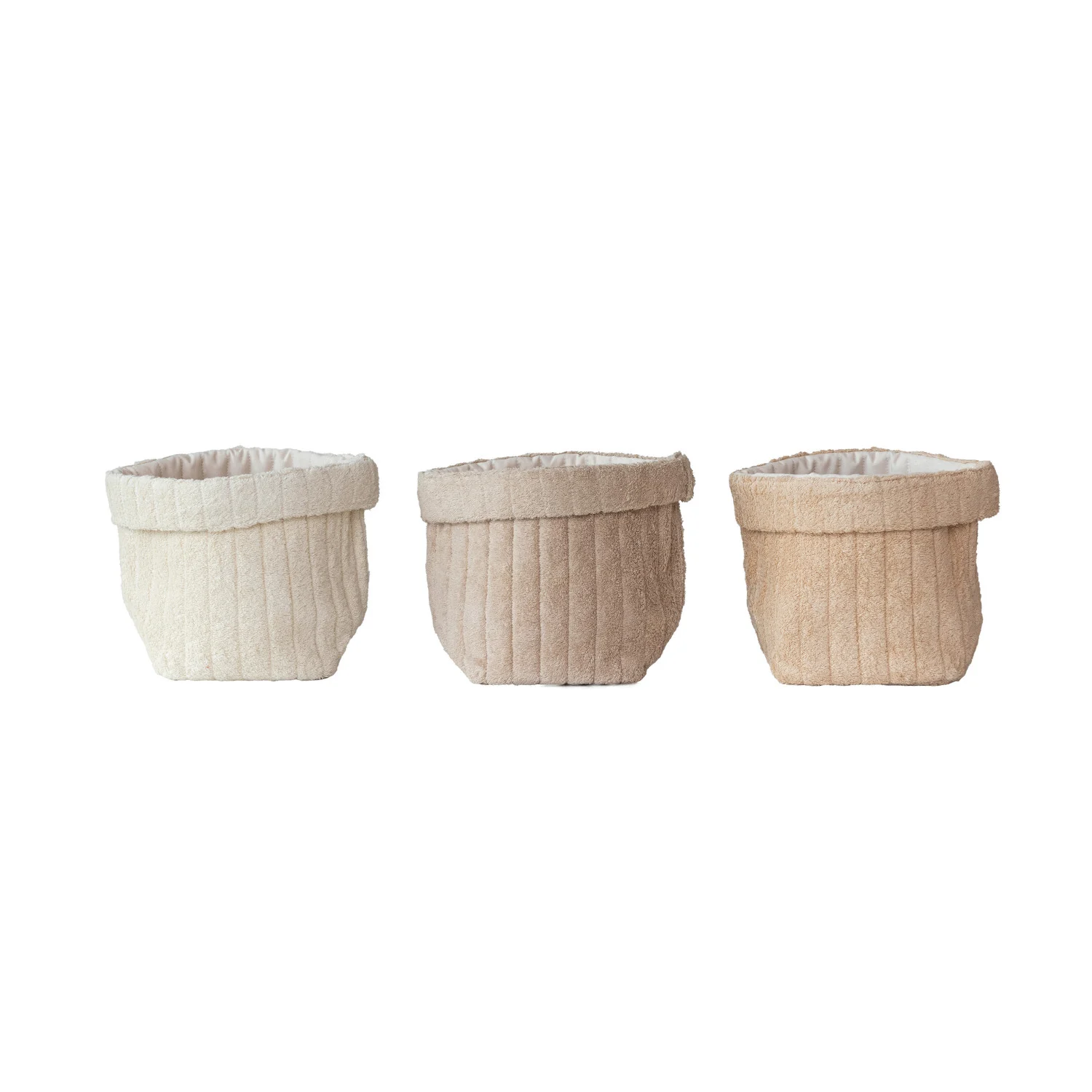 Quilted Cotton Terry Cloth Folding Baskets