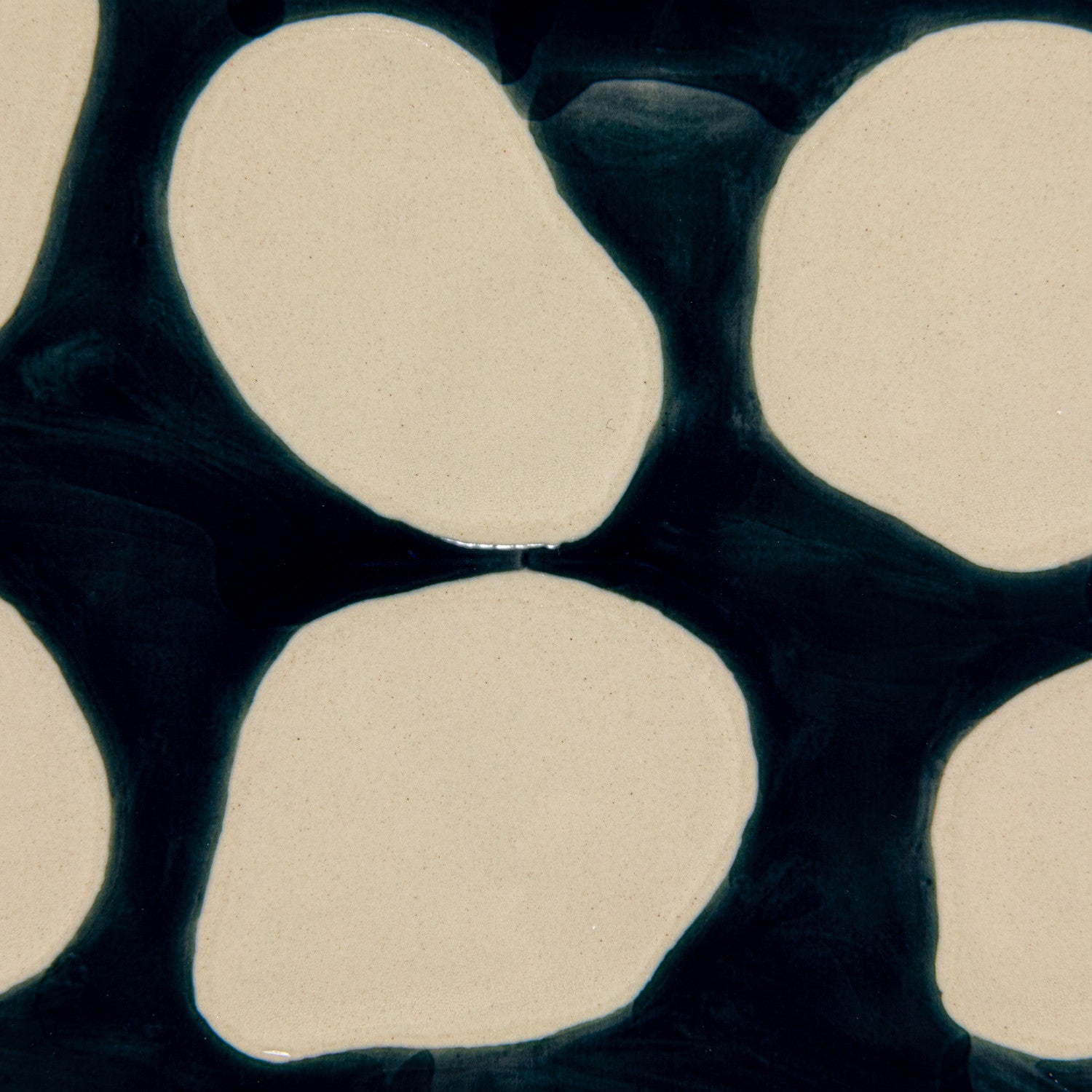 Hand-Painted Stoneware Platter w/ Wax Relief Dots