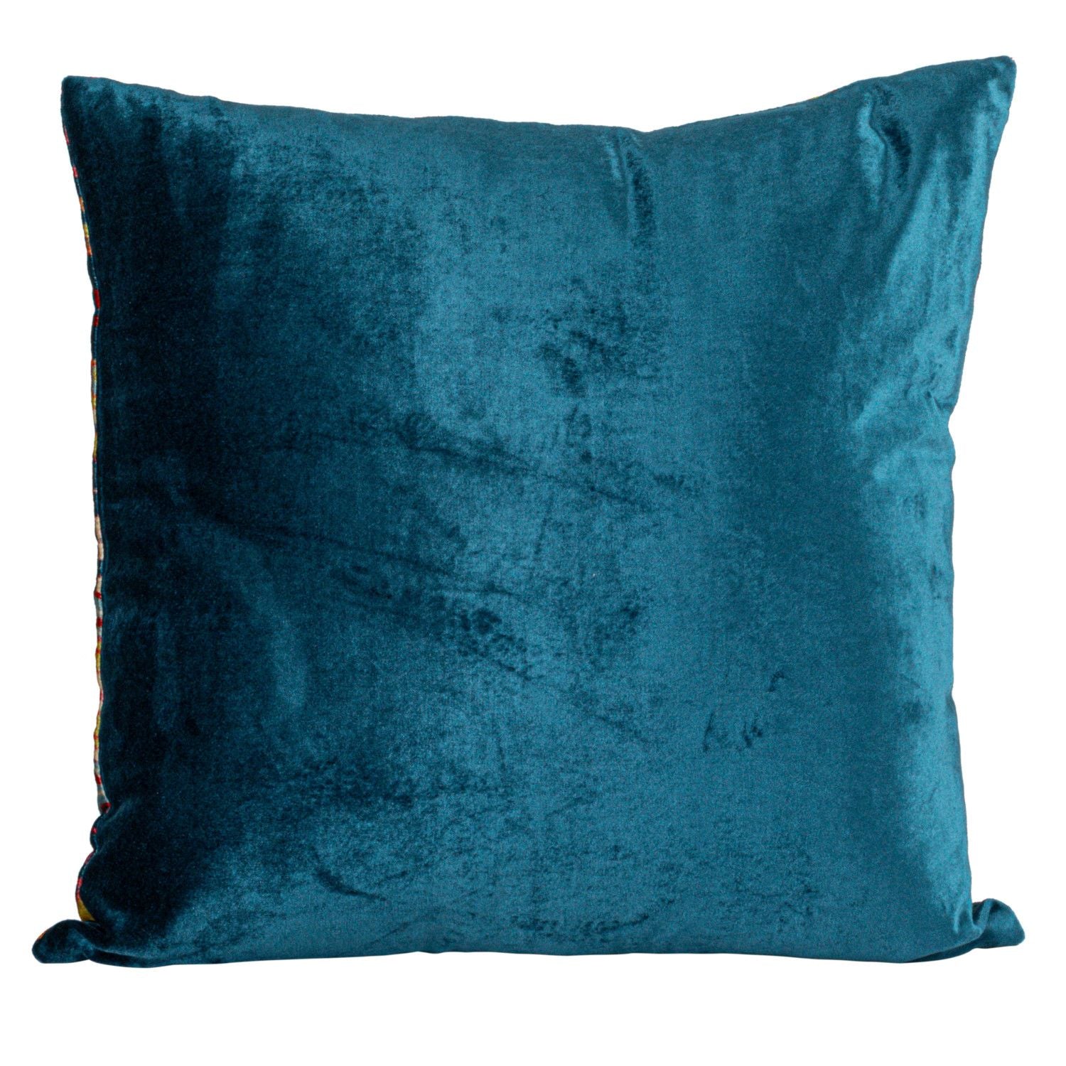 Velvet Printed Pillow with Vintage Carpet Pattern