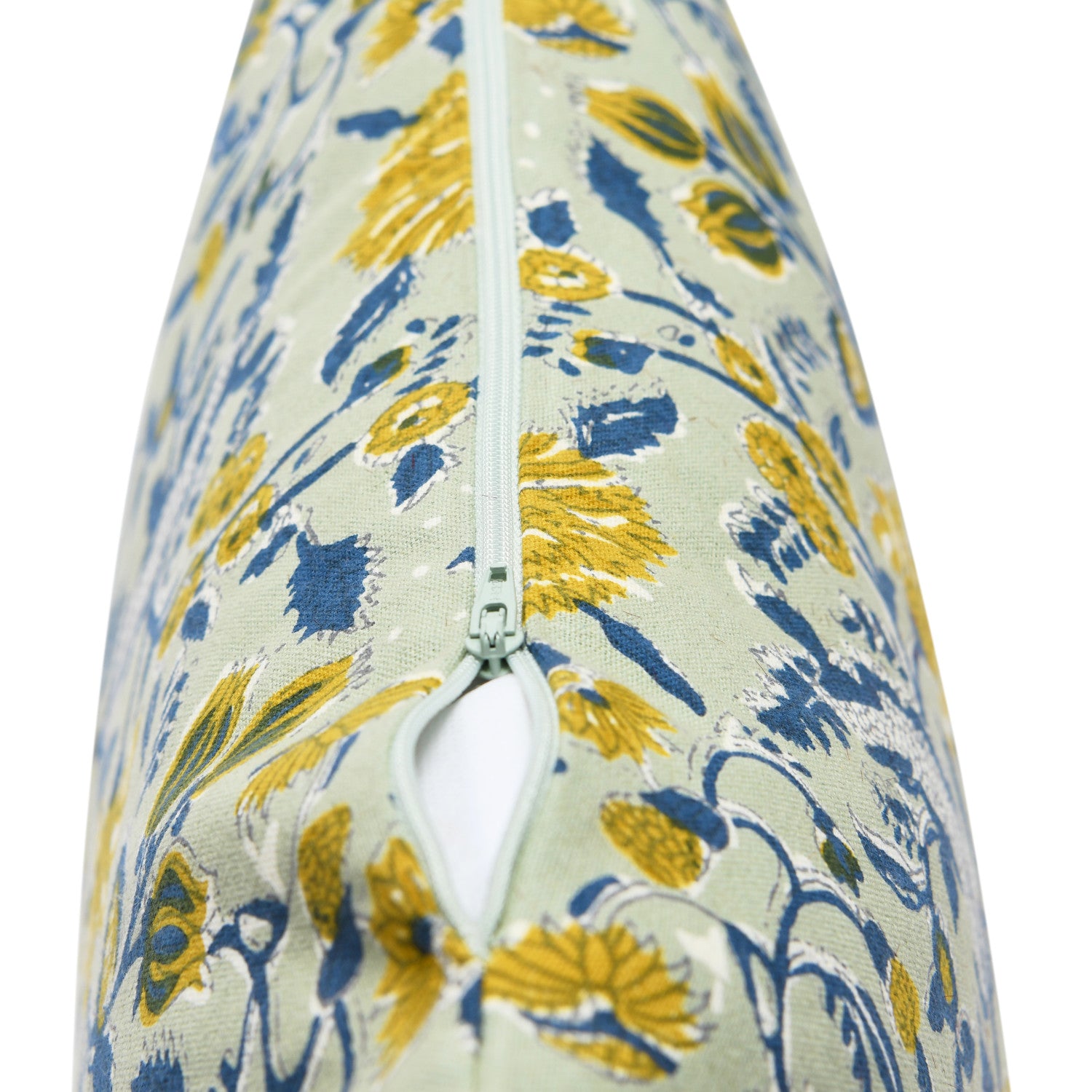 18" Cotton Pillow w/ Floral Pattern, Polyester Fill