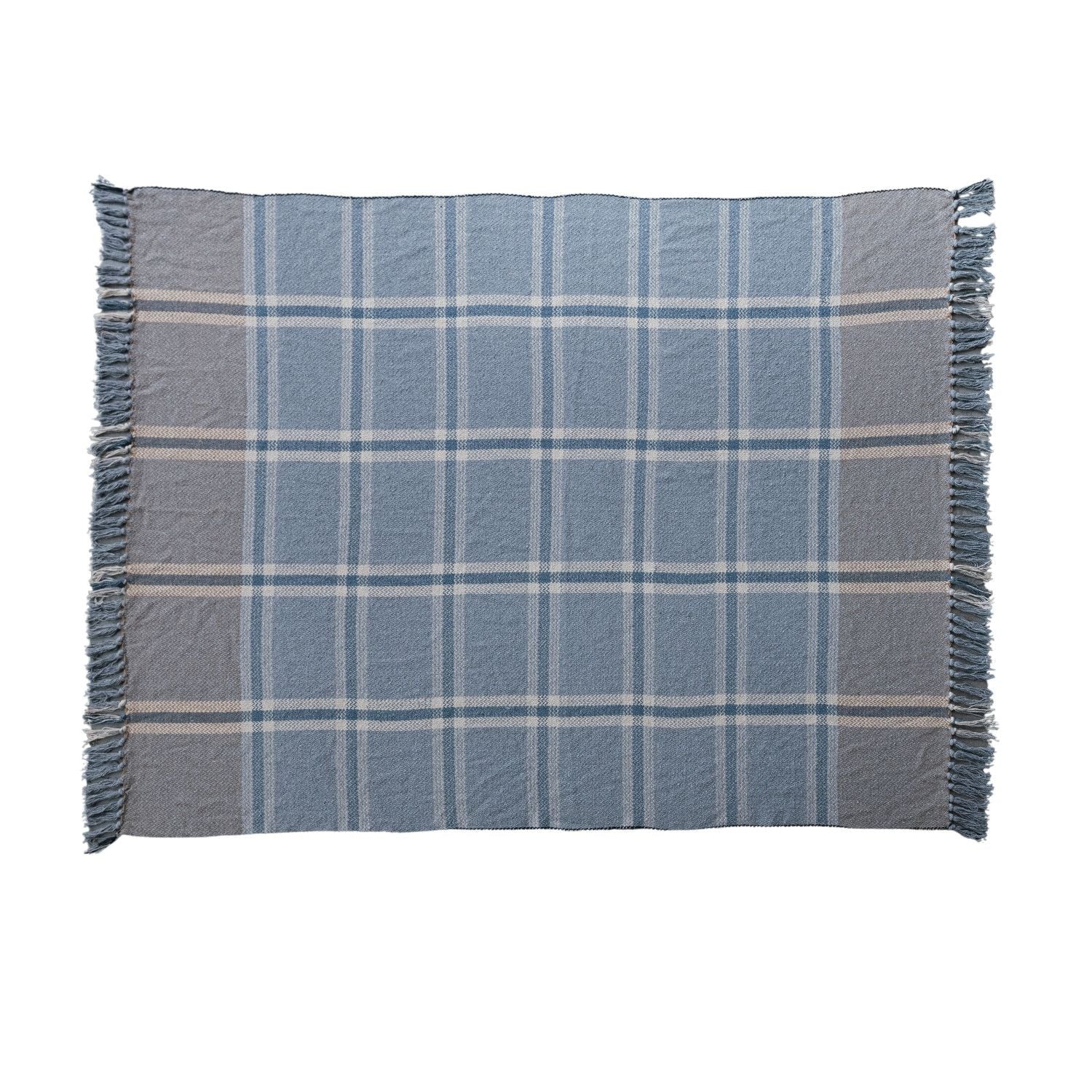 Cotton Blend Throw with Fringe