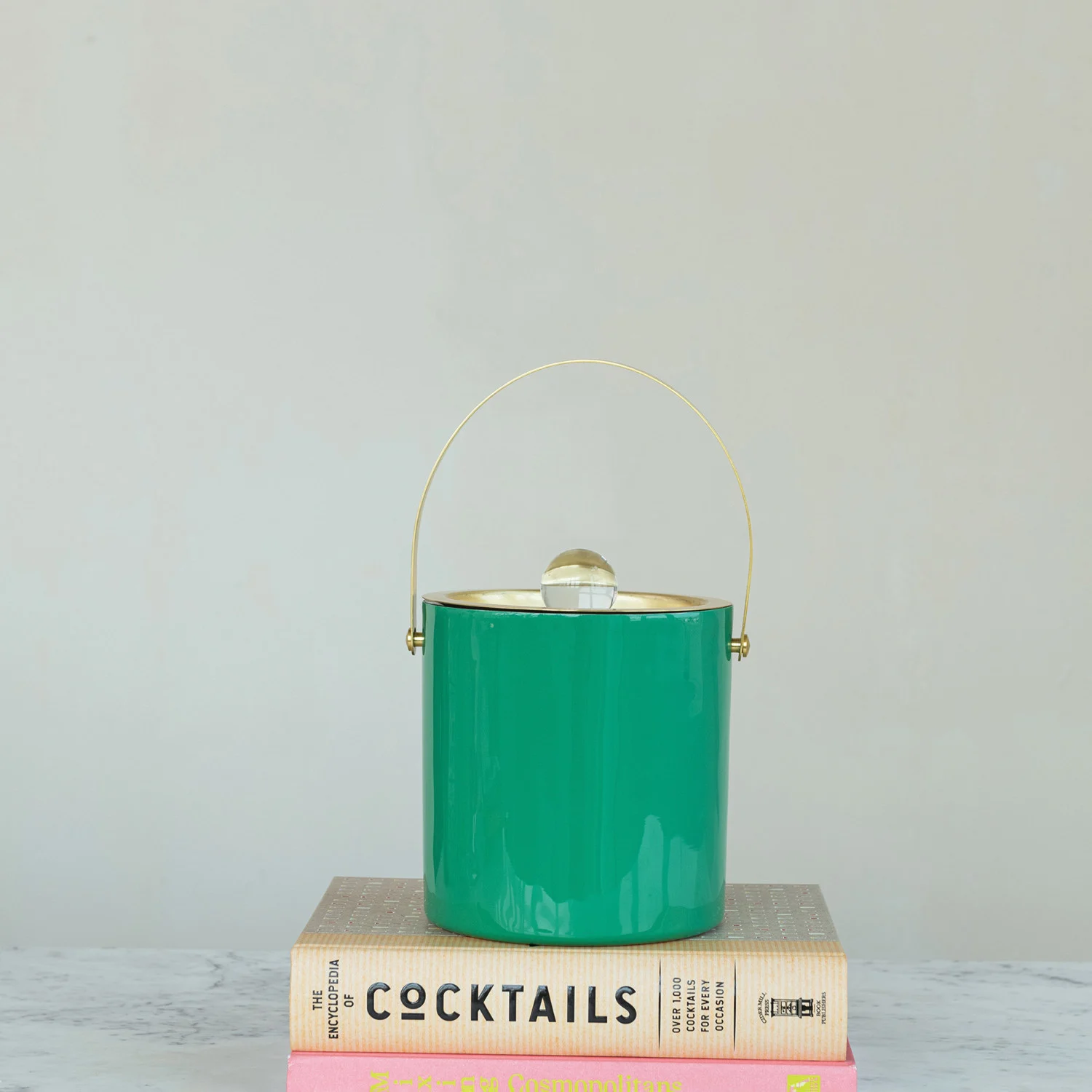 1-1/2 Quart Enameled Stainless Steel Ice Bucket with Lid