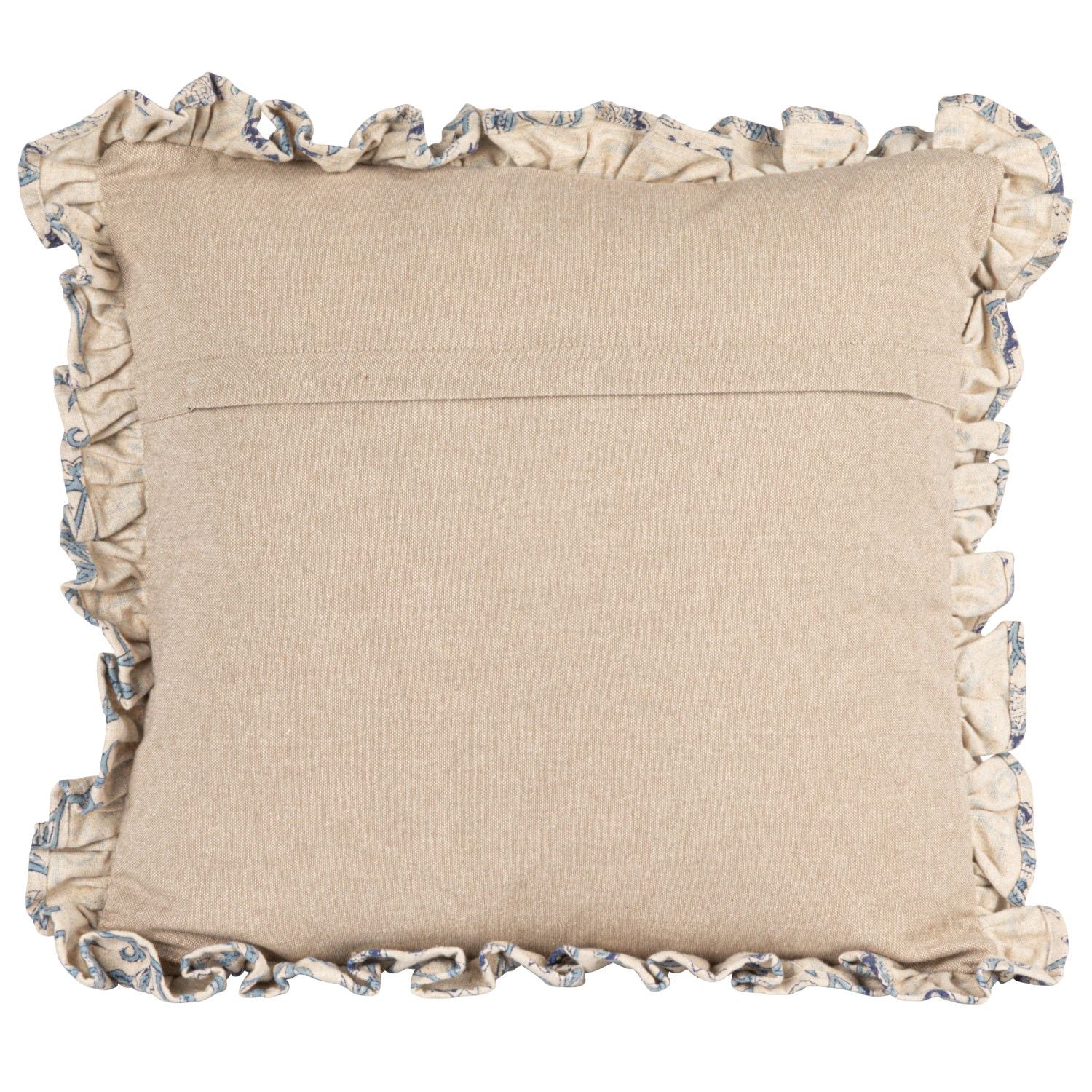18" Square Cotton Block Printed Pillow